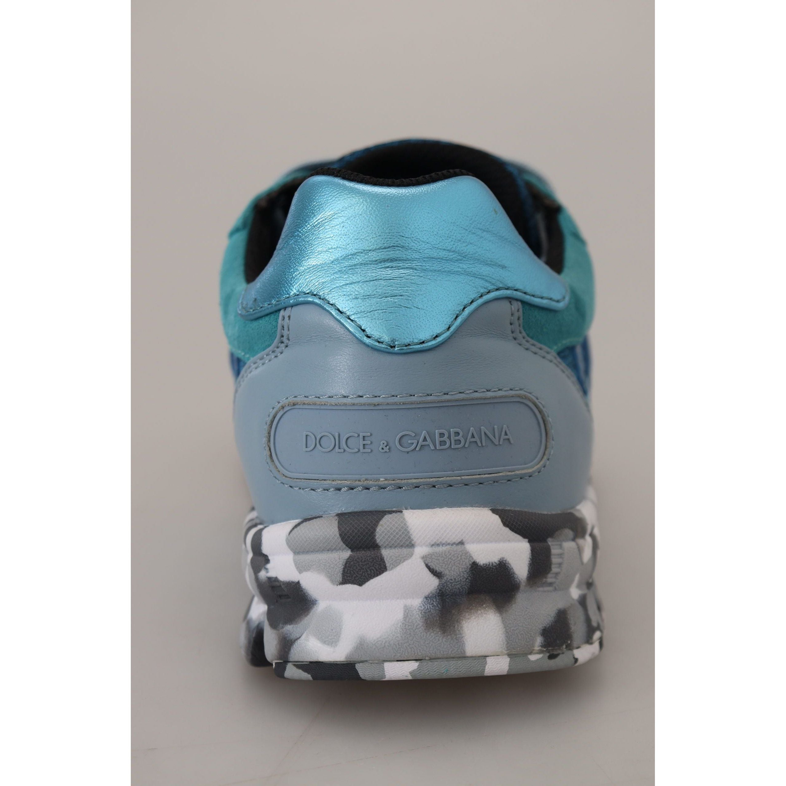 Dolce & Gabbana Blue Calfskin Low Top Sneakers