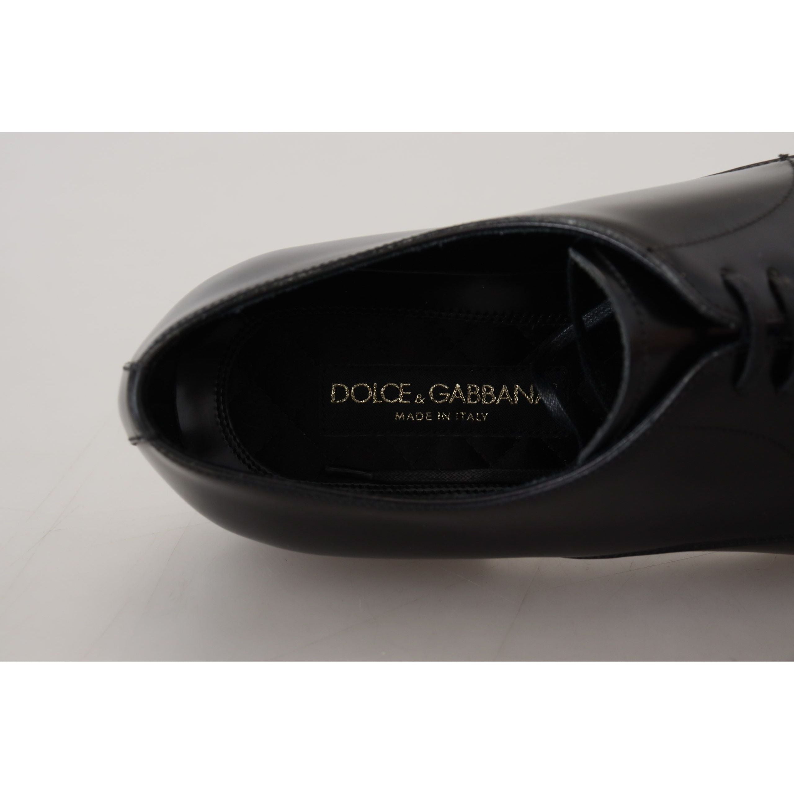 Dolce & Gabbana Black Leather Derby Shoes for Sophisticated Style