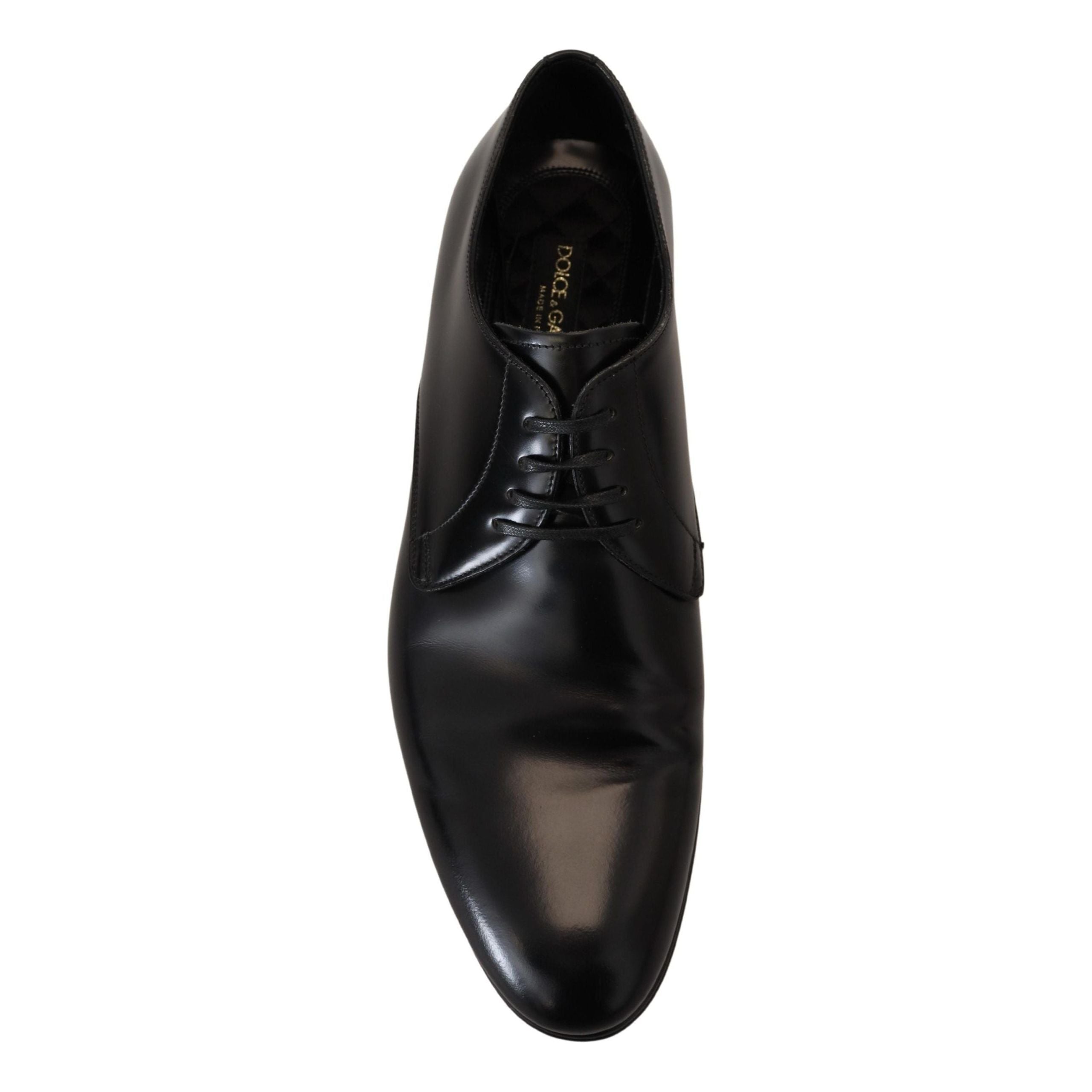 Dolce & Gabbana Black Leather Derby Shoes for Sophisticated Style