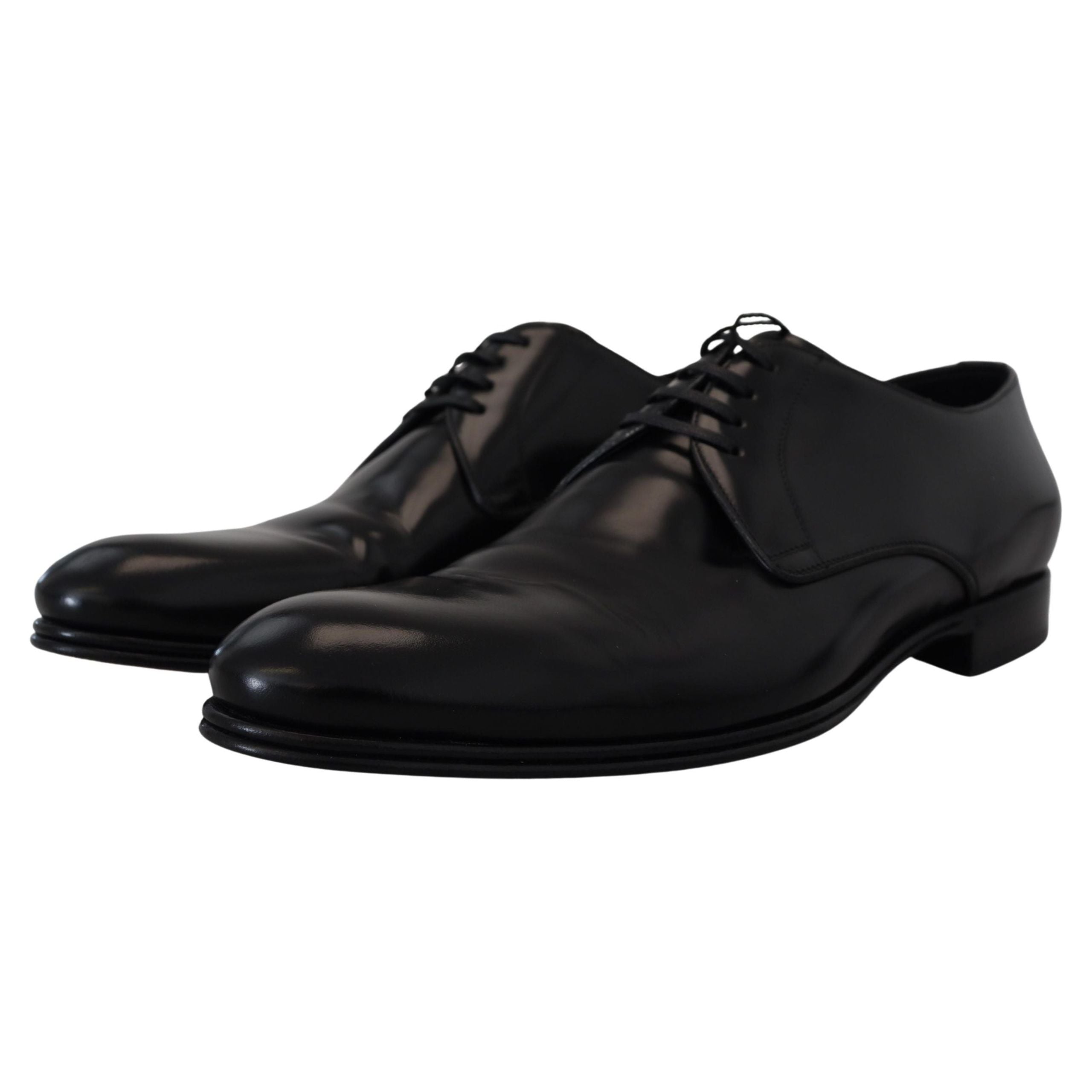 Dolce & Gabbana Black Leather Derby Shoes for Sophisticated Style