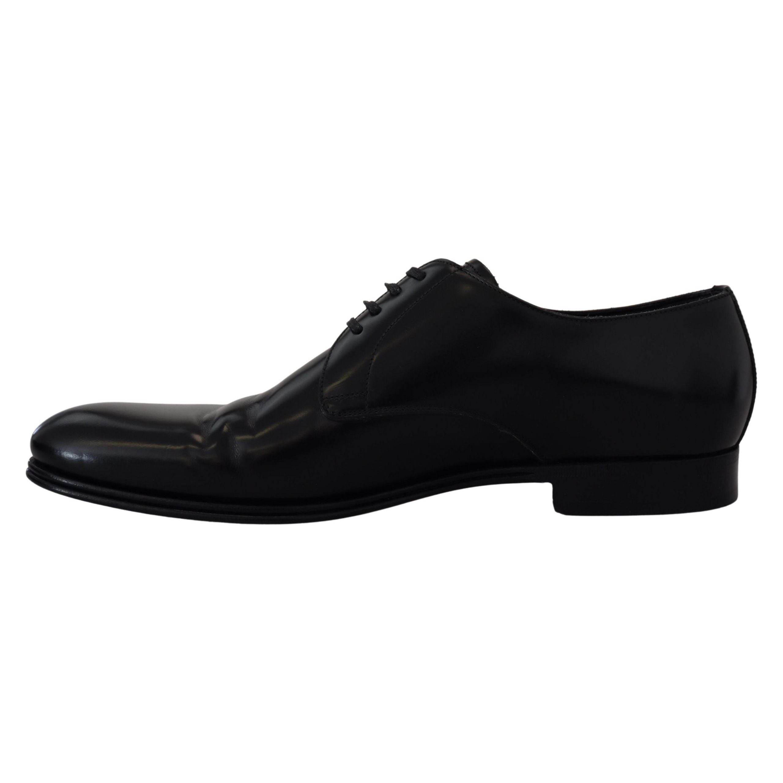 Dolce & Gabbana Black Leather Derby Shoes for Sophisticated Style