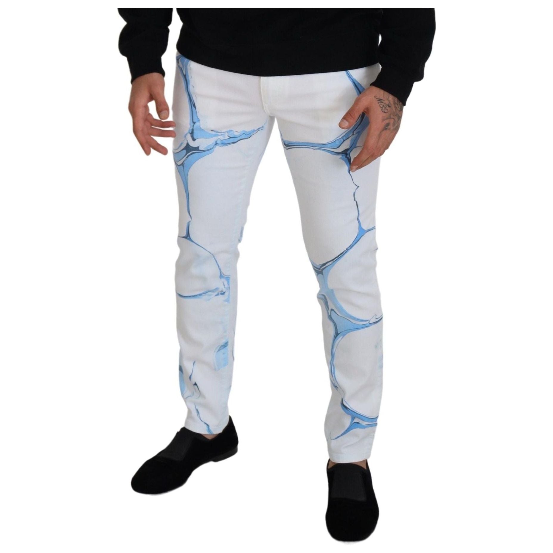 Dolce & Gabbana White Cotton Casual Jeans for Effortless Style