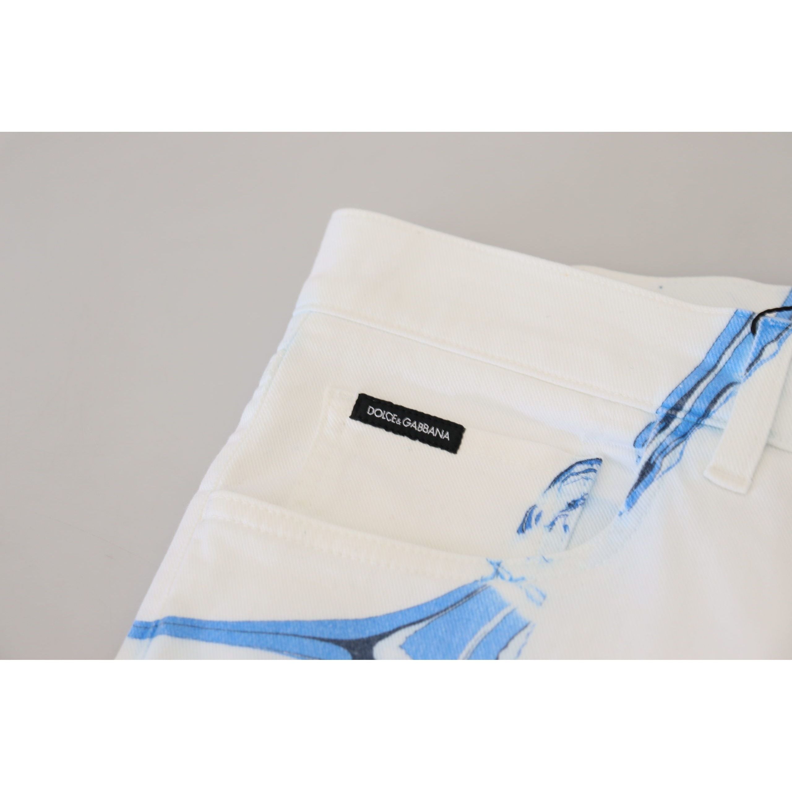 Dolce & Gabbana White Cotton Casual Jeans for Effortless Style