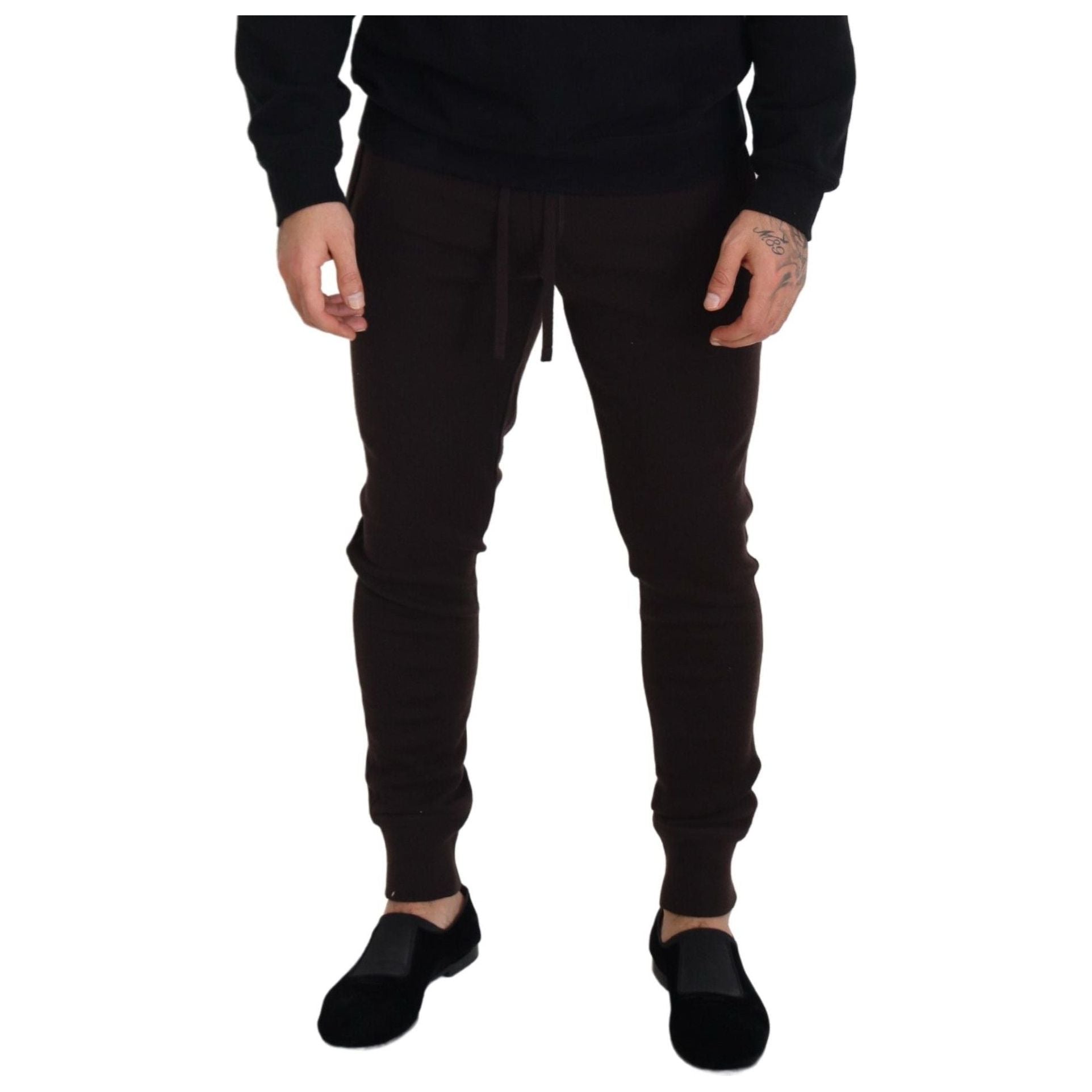 Dolce & Gabbana Navy Cashmere Blend Sweatpants Elegance