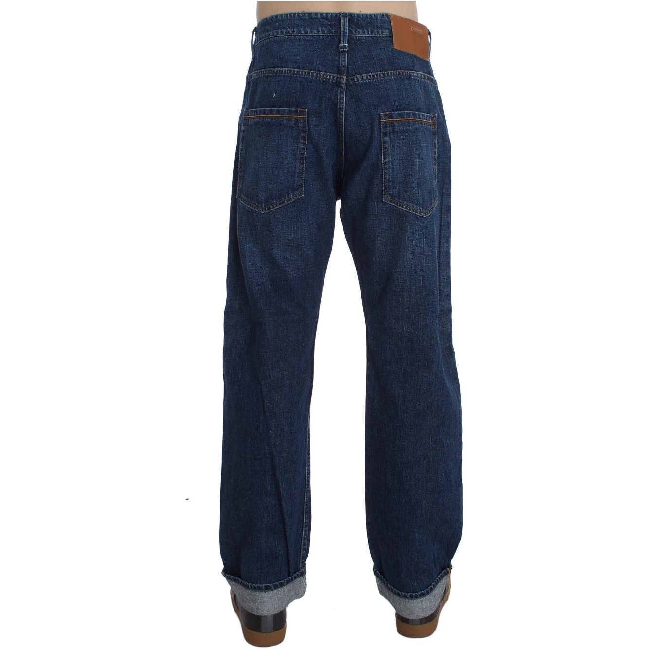 Acht Blue Cotton Baggy Loose Fit Jeans for Effortless Style