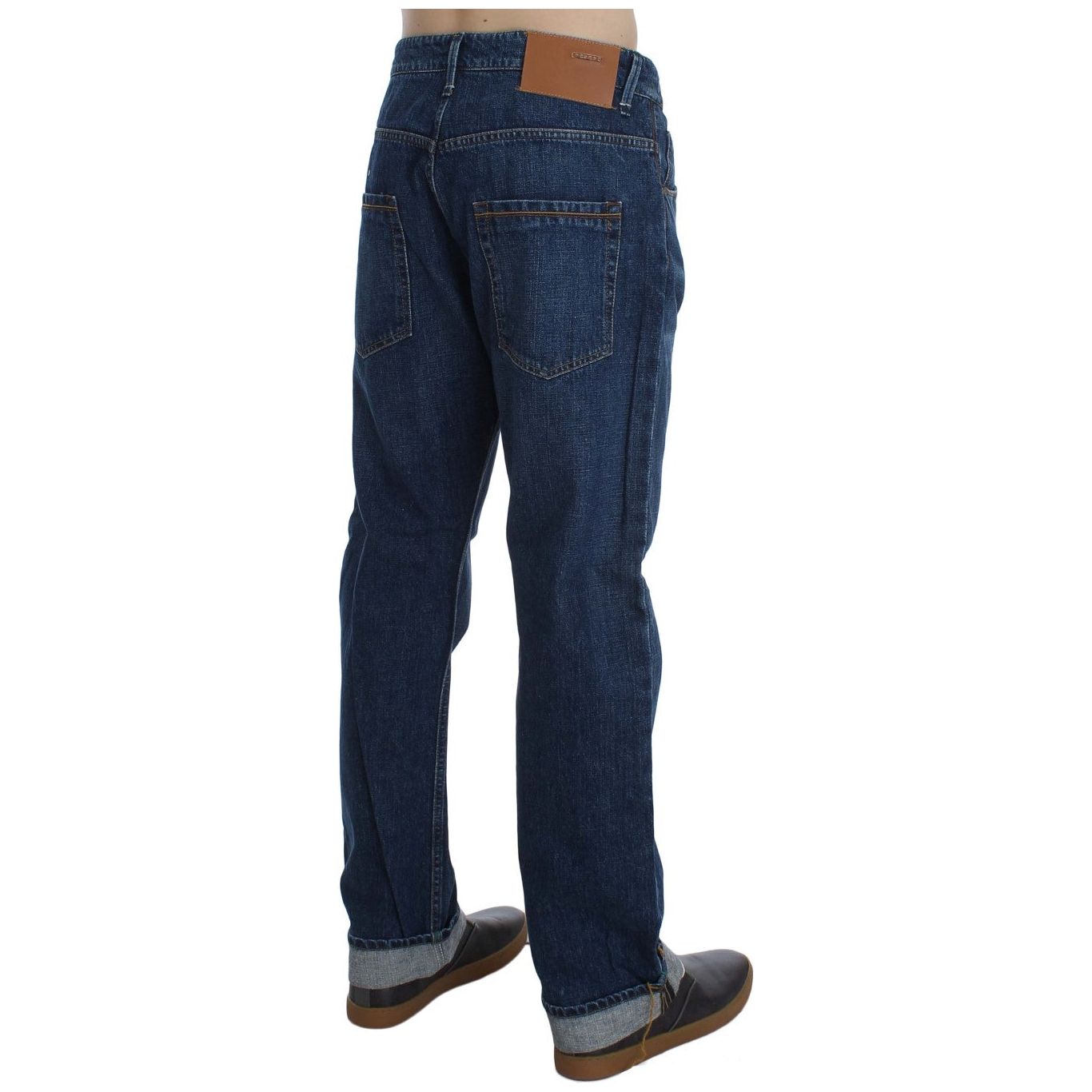 Acht Blue Cotton Baggy Loose Fit Jeans for Effortless Style