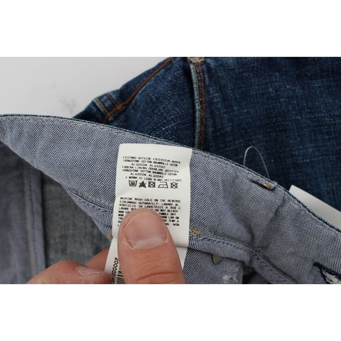 Acht Blue Cotton Baggy Loose Fit Jeans for Effortless Style