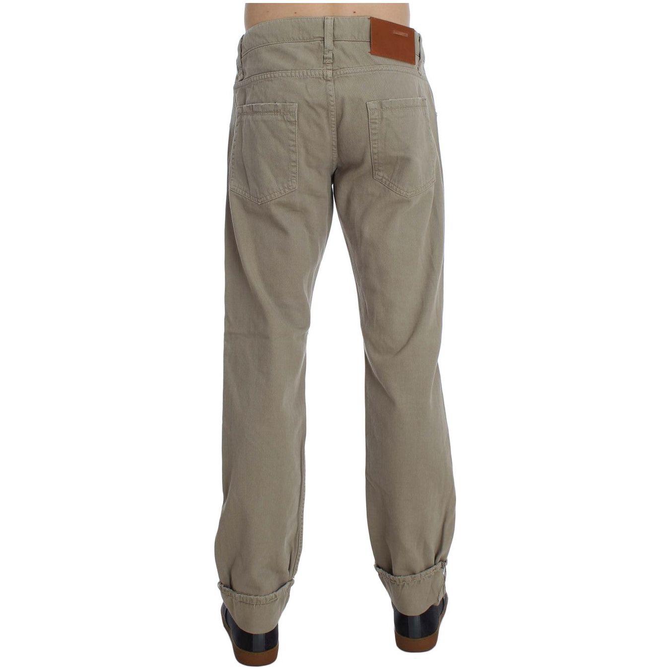 Acht Beige Cotton Jeans for Elevated Style and Comfort