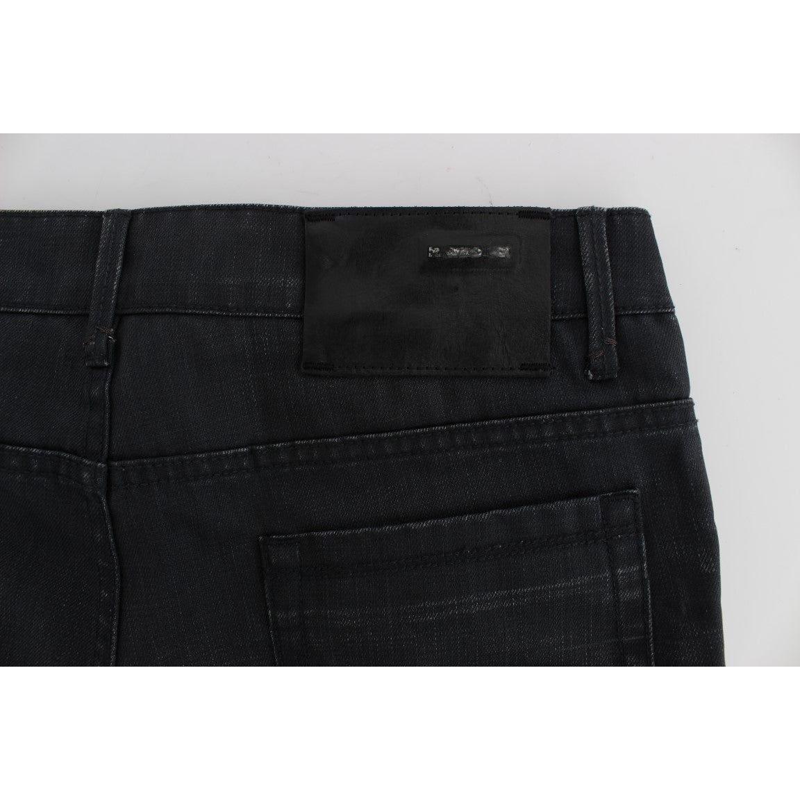 Acht Gray Cotton Slim Fit Italian Jeans for Elevated Style