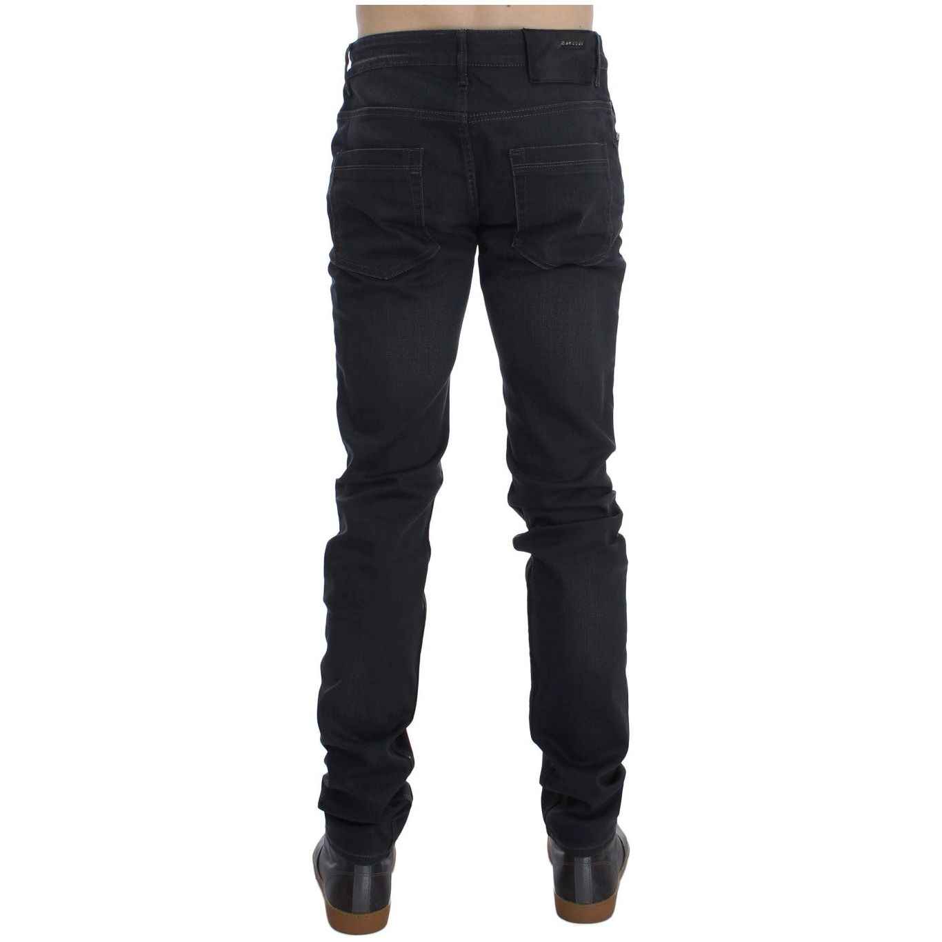 Acht Sleek Gray Stretch Denim Slim Fit Jeans