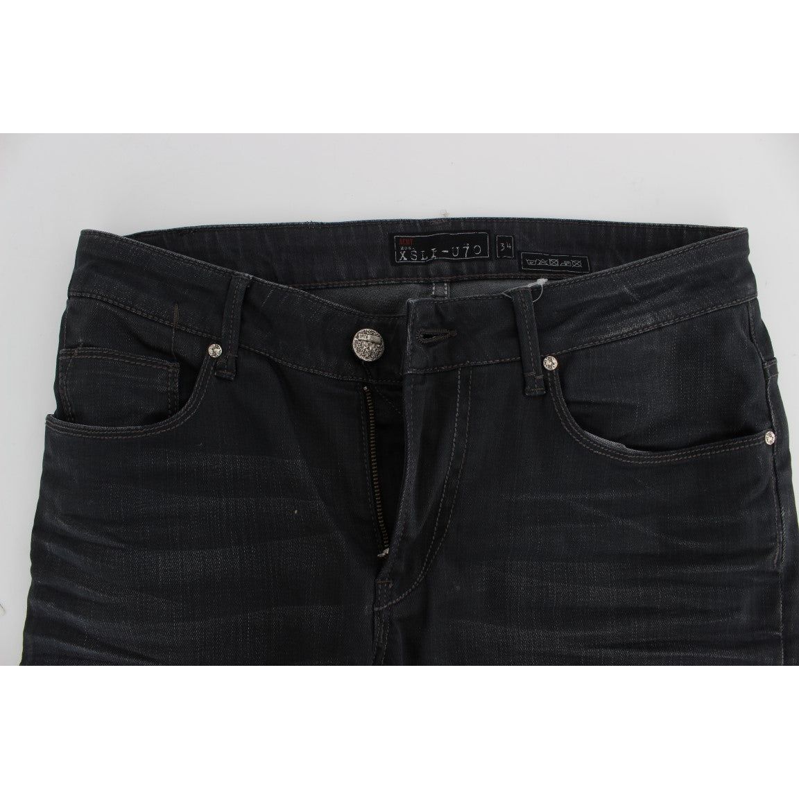 Acht Sleek Gray Stretch Denim Slim Fit Jeans