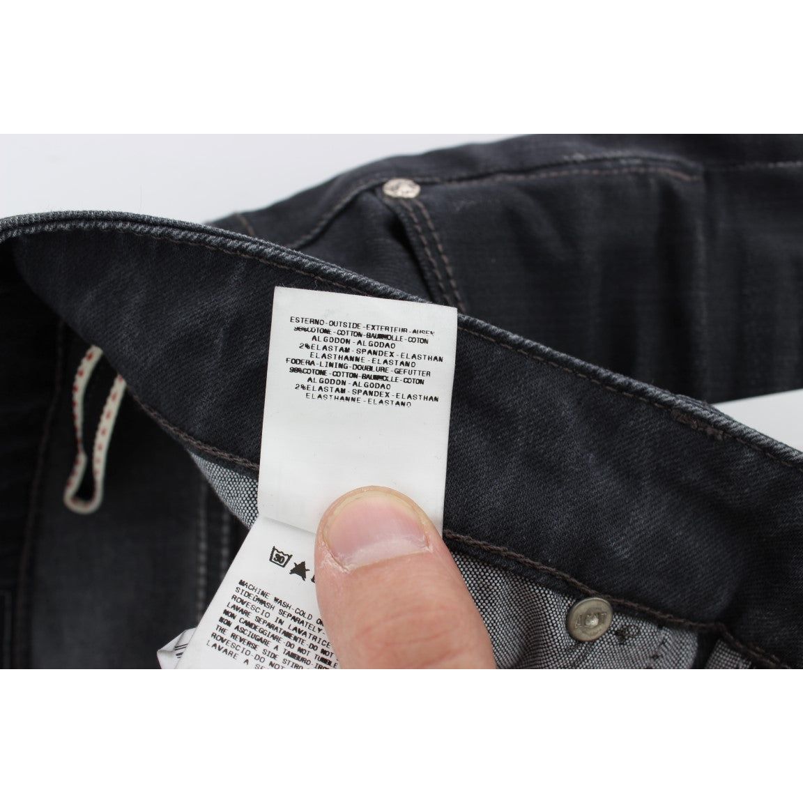 Acht Sleek Gray Stretch Denim Slim Fit Jeans
