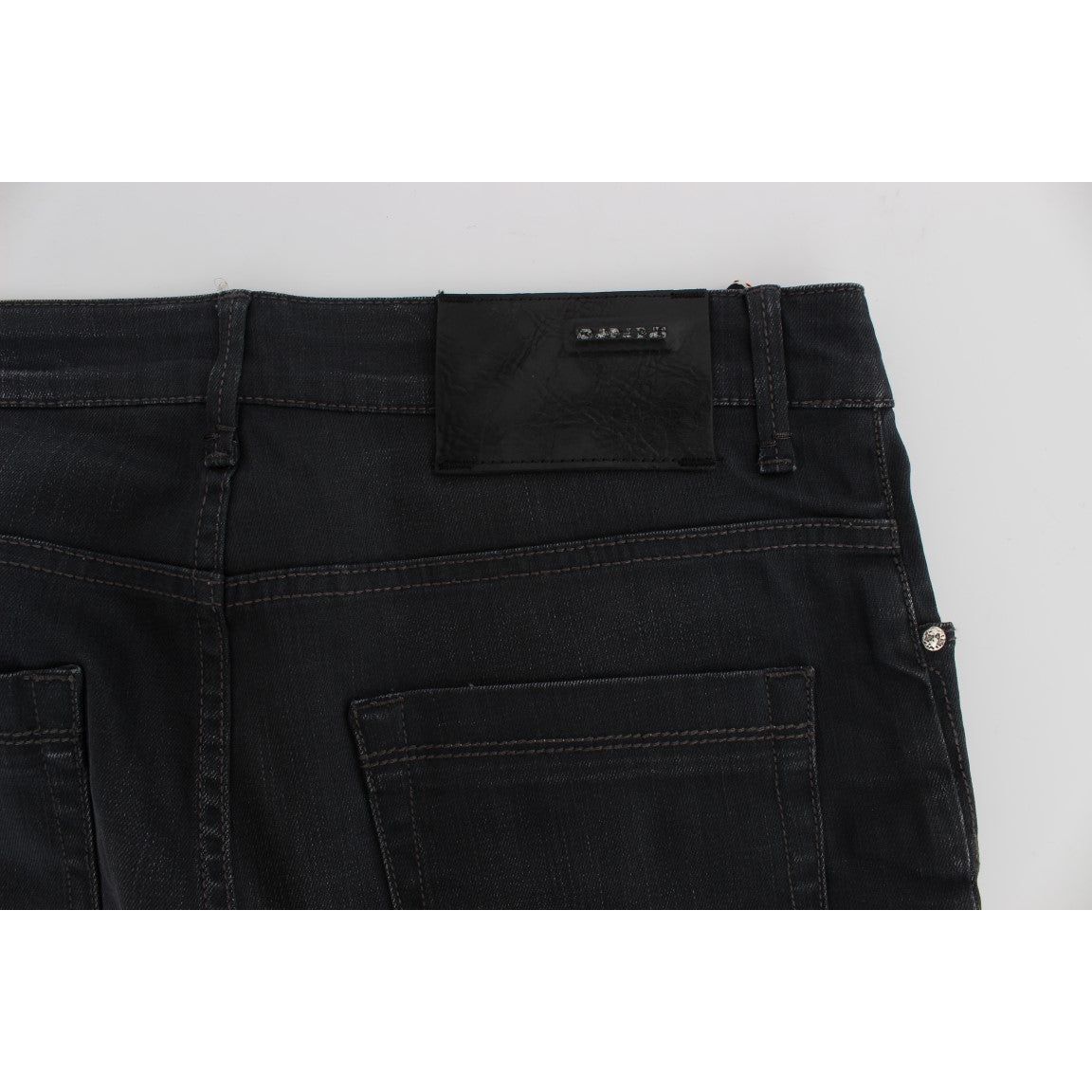 Acht Sleek Gray Stretch Denim Slim Fit Jeans