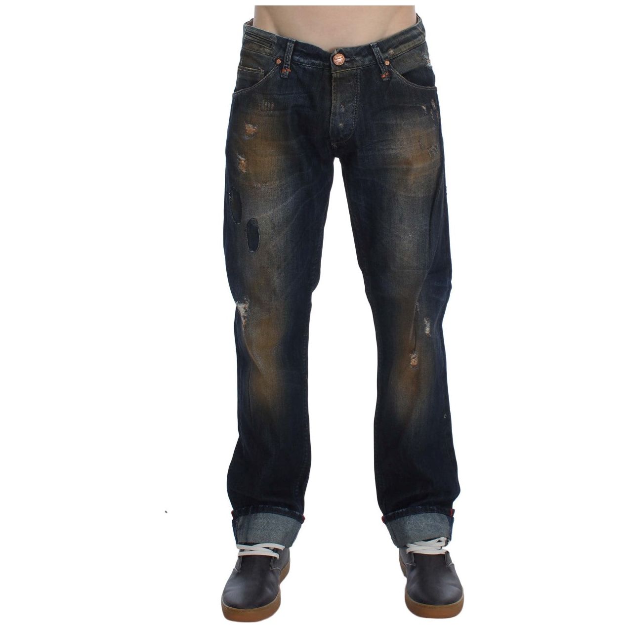 Acht Blue Cotton Denim Jeans for Timeless Style