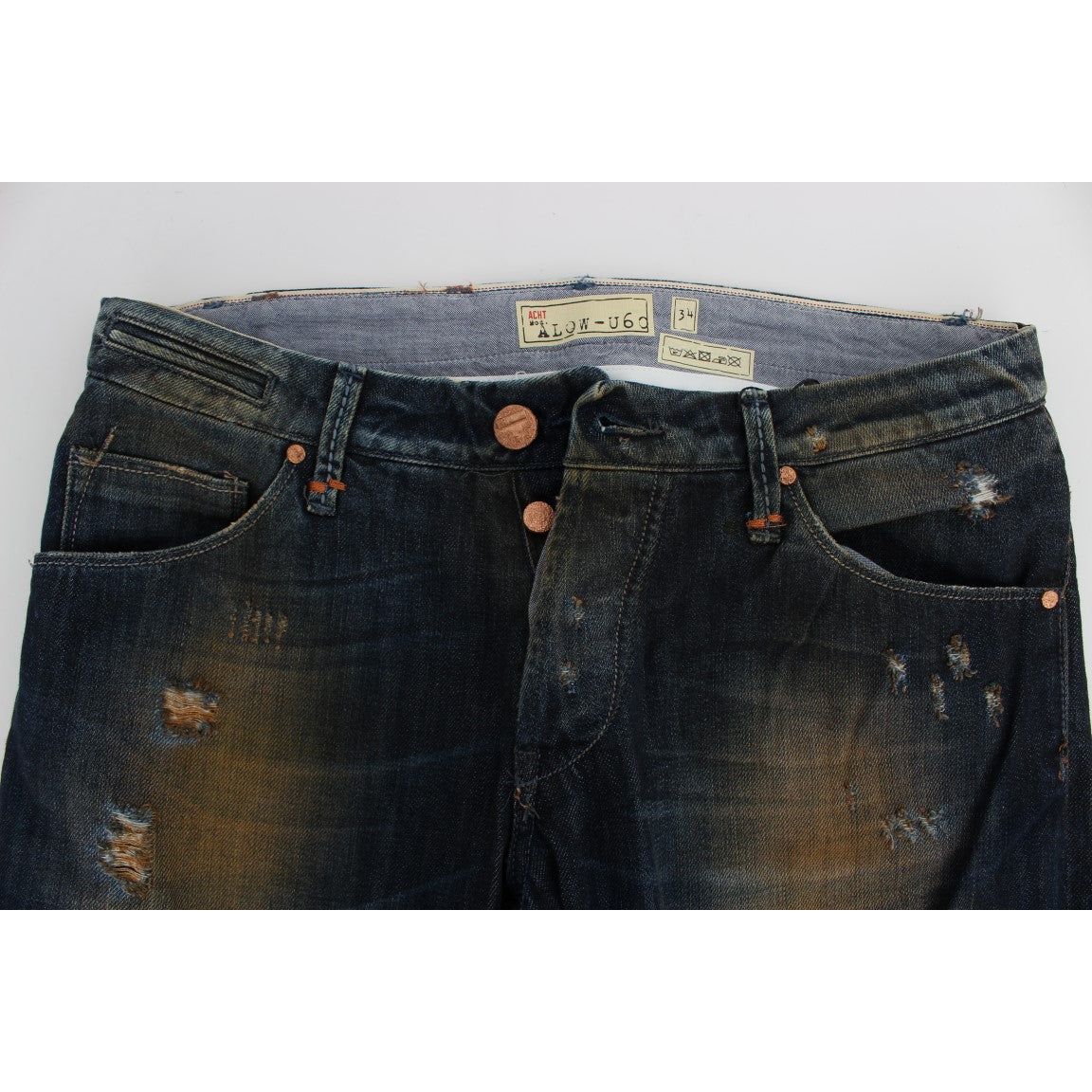 Acht Blue Cotton Denim Jeans for Timeless Style