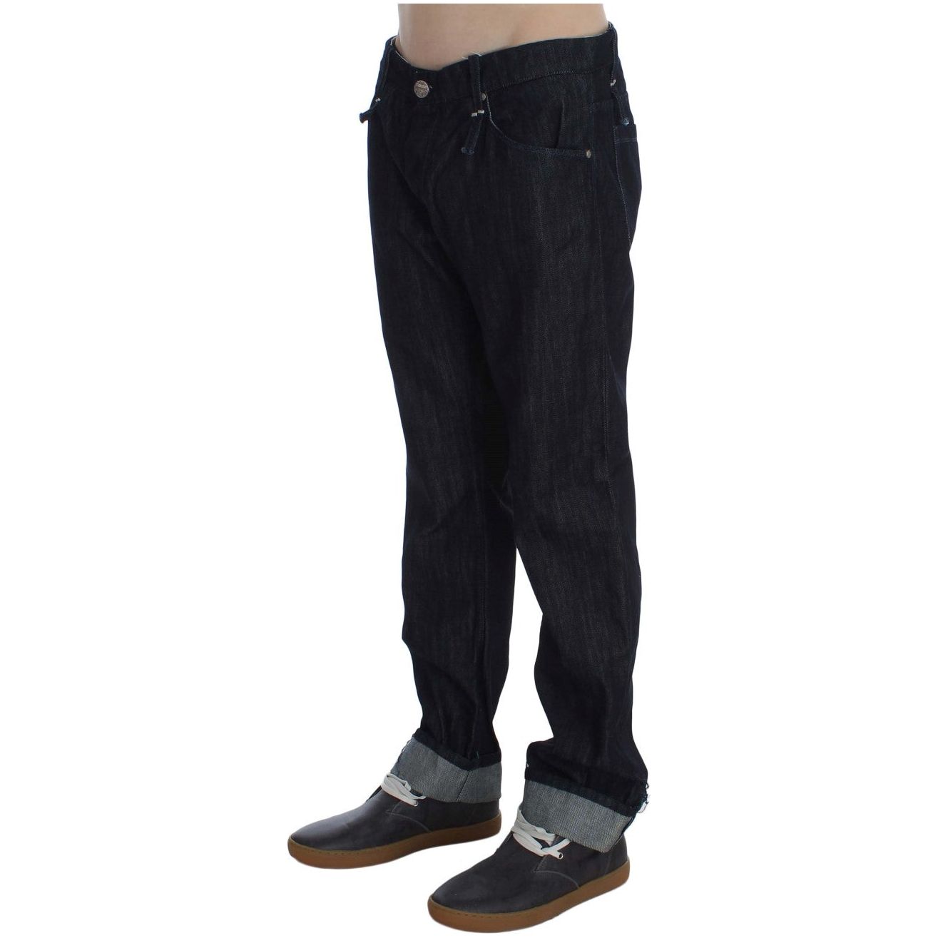 Acht Blue Cotton Elegant Straight Fit Jeans for Effortless Style