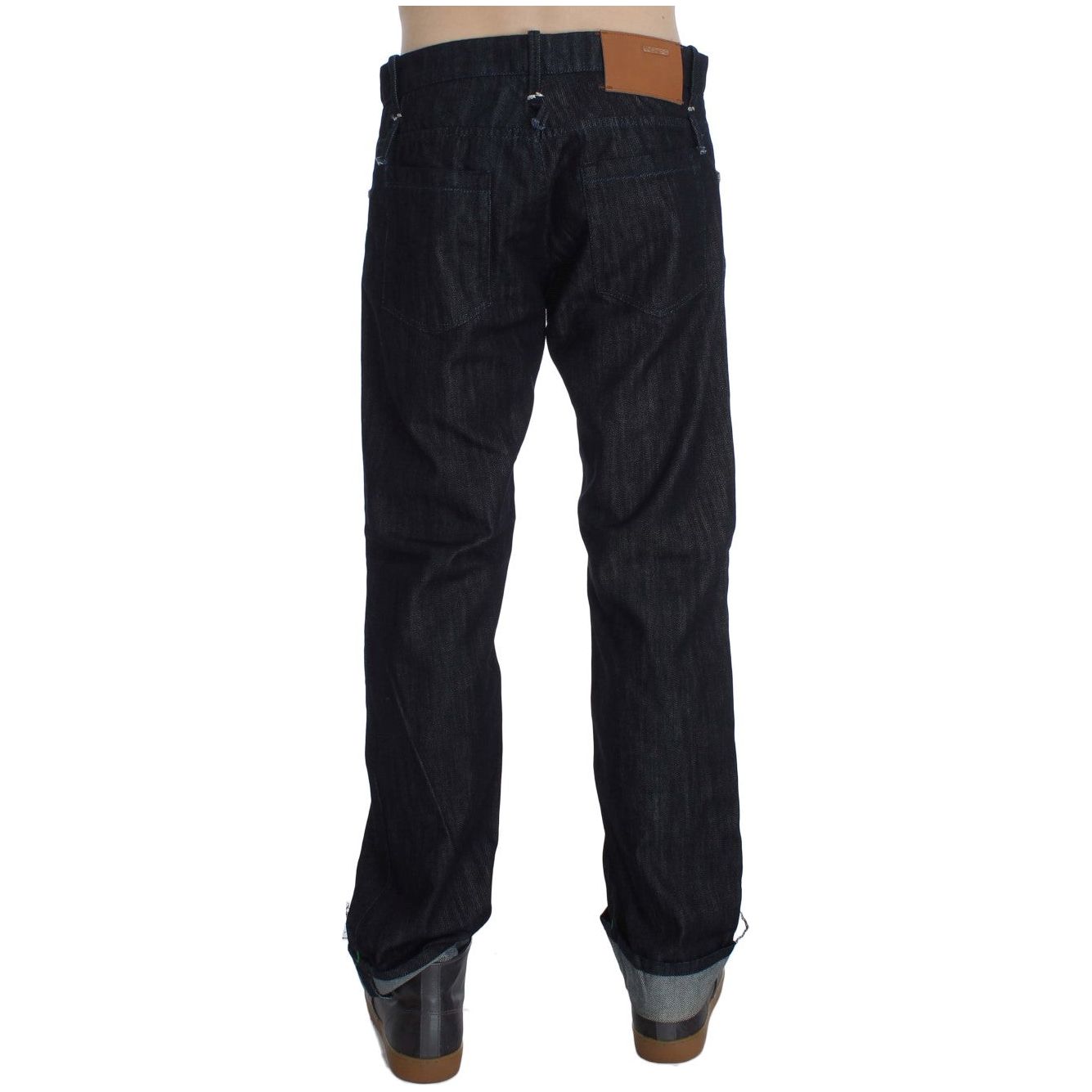 Acht Blue Cotton Elegant Straight Fit Jeans for Effortless Style
