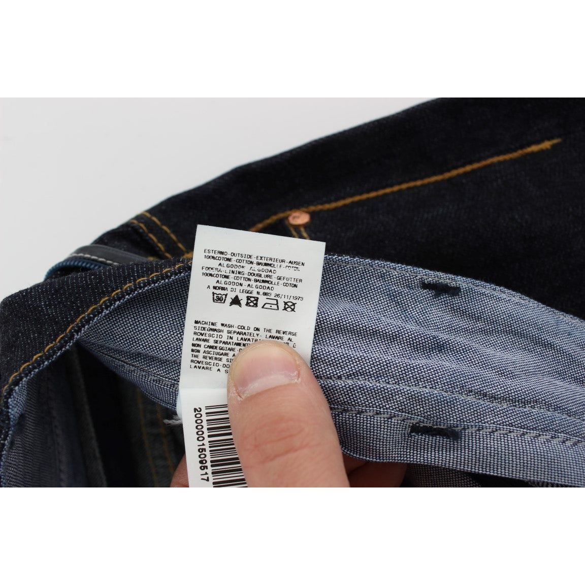Acht Blue Cotton Elegant Straight Fit Luxury Jeans