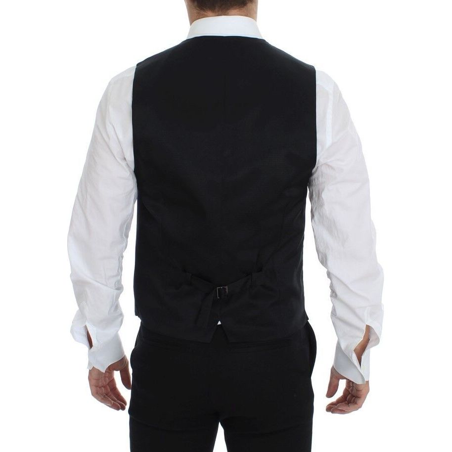 Dolce & Gabbana Gray Wool Formal Vest for Sophisticated Style