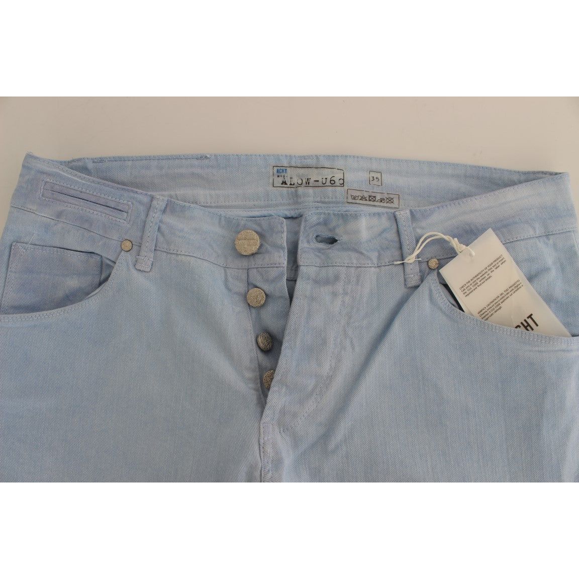 Acht Blue Denim Regular Fit Jeans for Refined Style