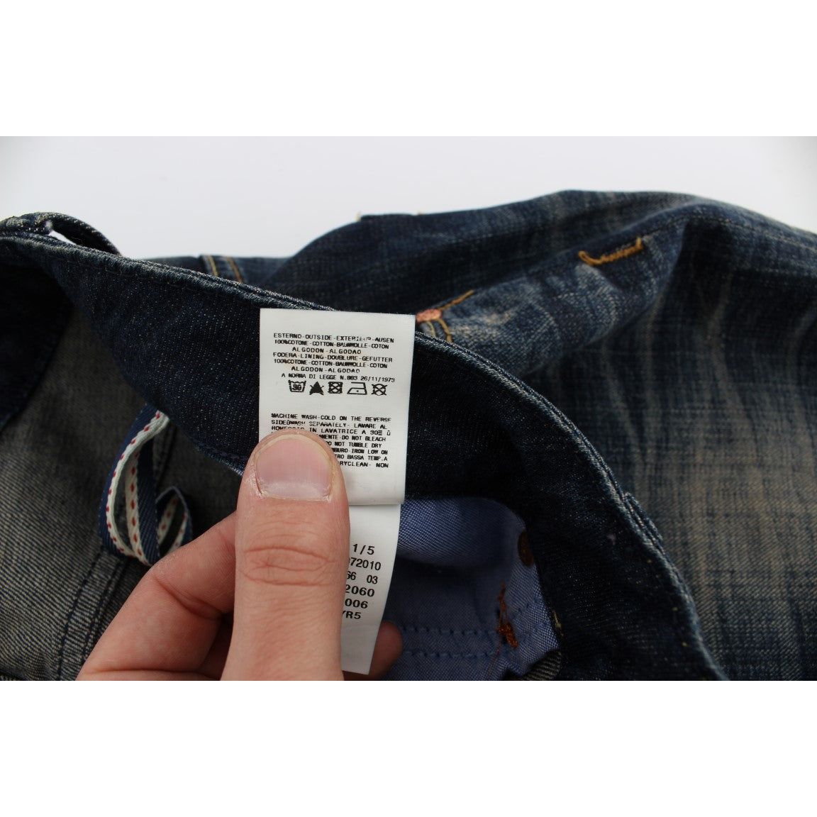 Acht Blue Cotton Straight Fit Low Waist Jeans for Sophisticated Style