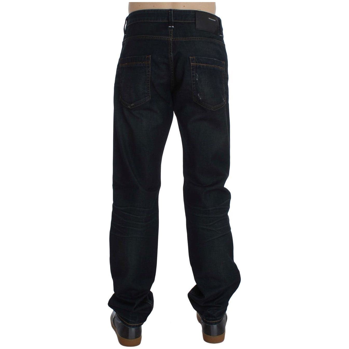 Acht Dark Blue Cotton Straight Fit Jeans for Discerning Taste
