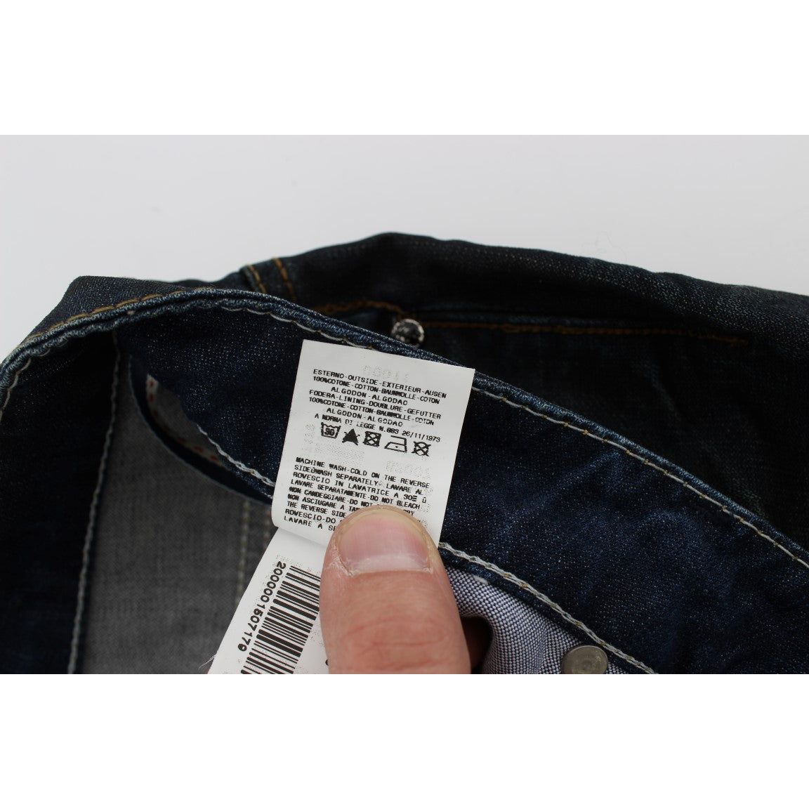 Acht Dark Blue Cotton Straight Fit Jeans for Discerning Taste