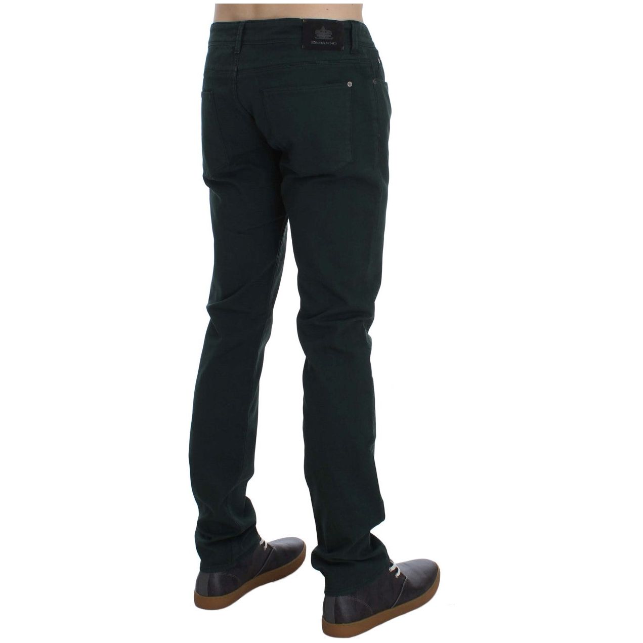 Ermanno Scervino Chic Green Cotton Blend Straight Cut Jeans