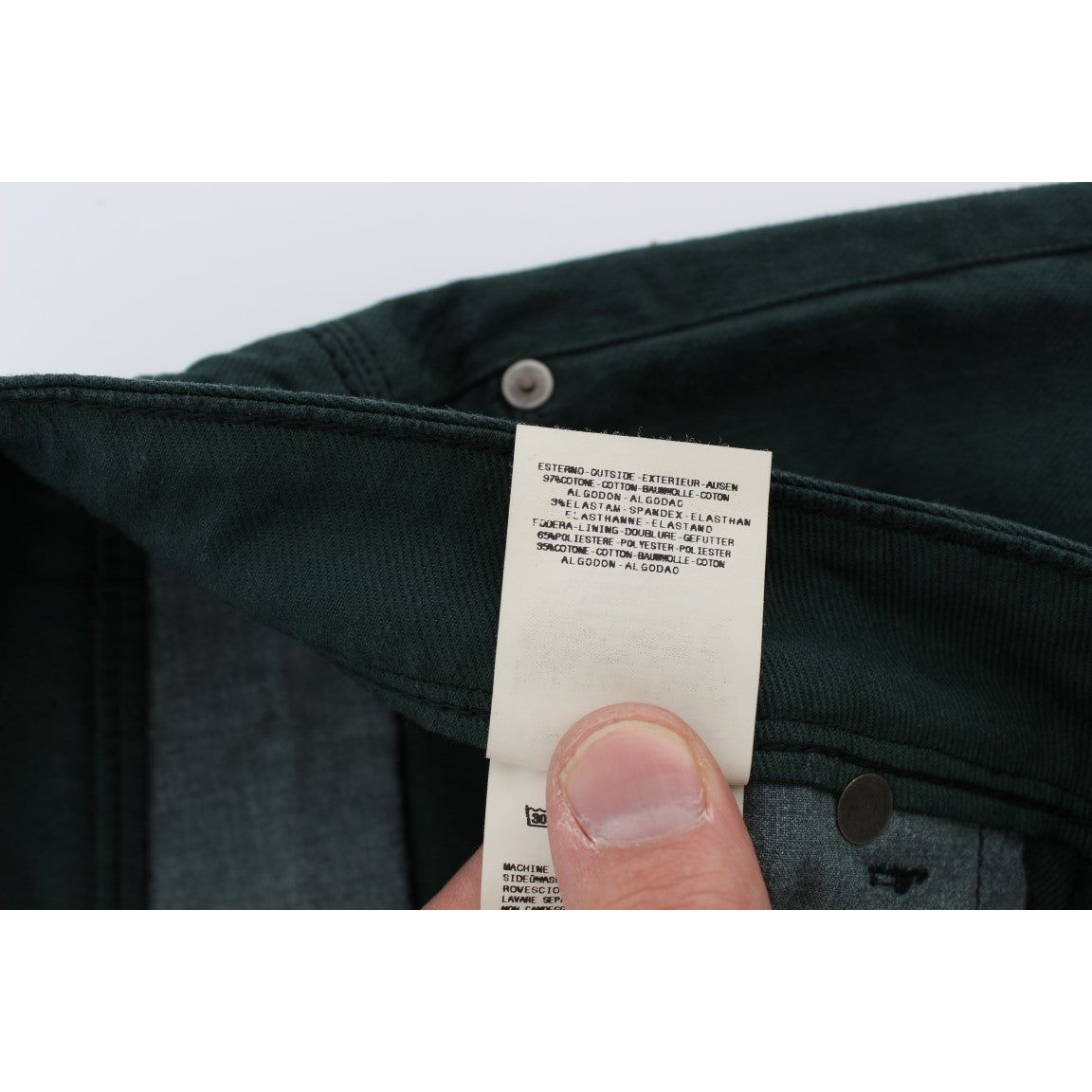 Ermanno Scervino Chic Green Cotton Blend Straight Cut Jeans