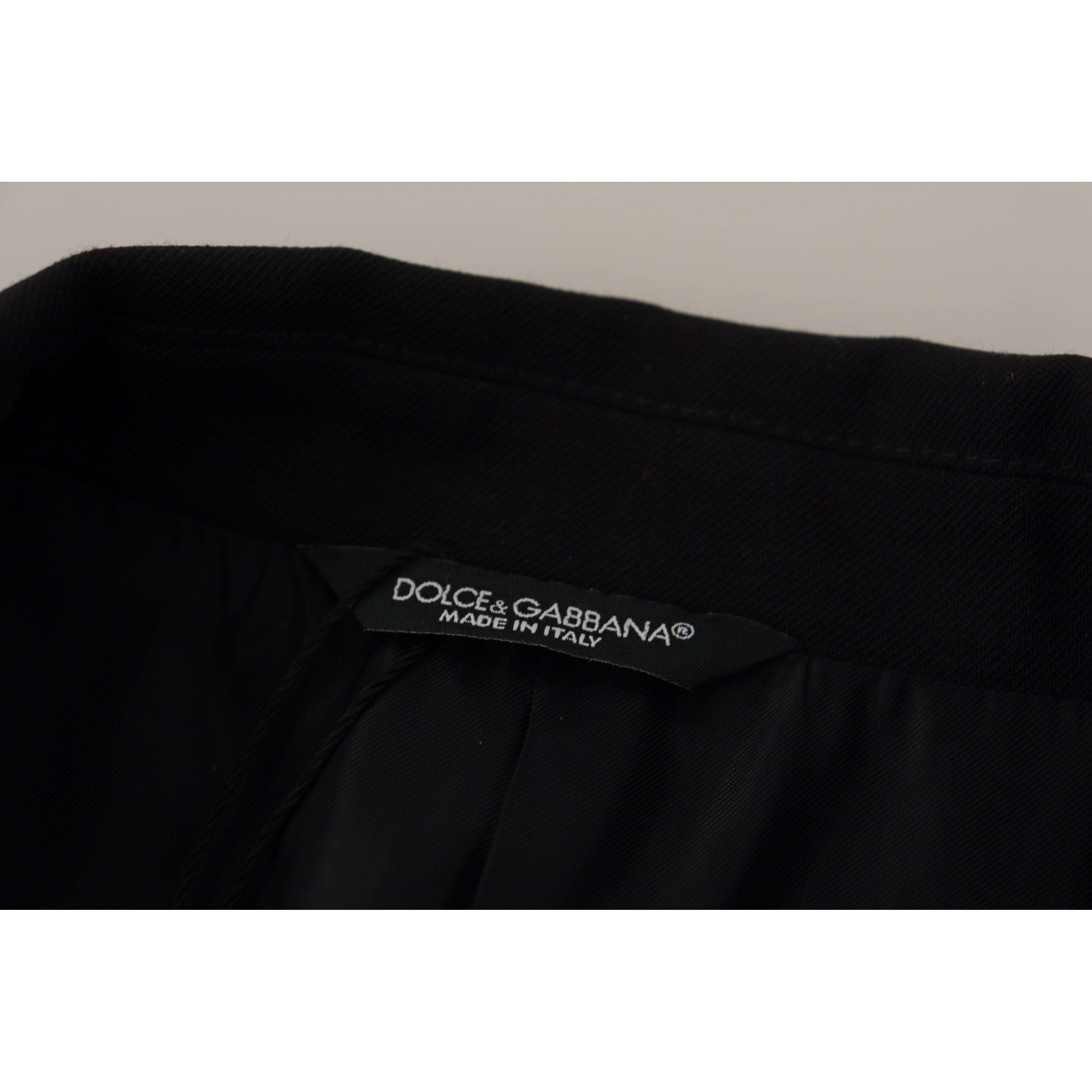 Dolce & Gabbana Black Wool Double Breasted Blazer