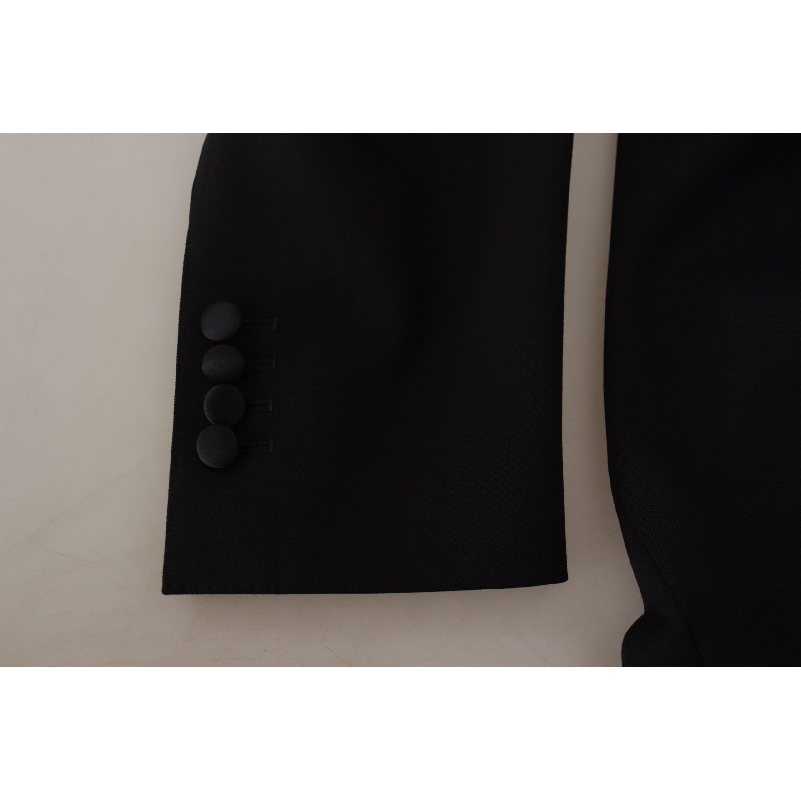 Dolce & Gabbana Black Wool Double Breasted Blazer