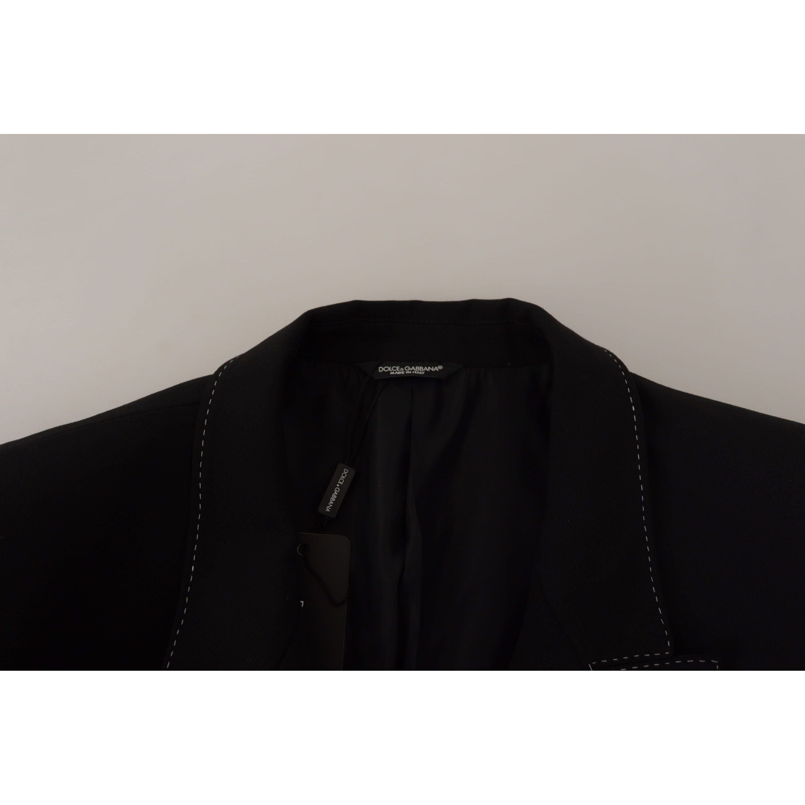 Dolce & Gabbana Black Wool Double Breasted Blazer