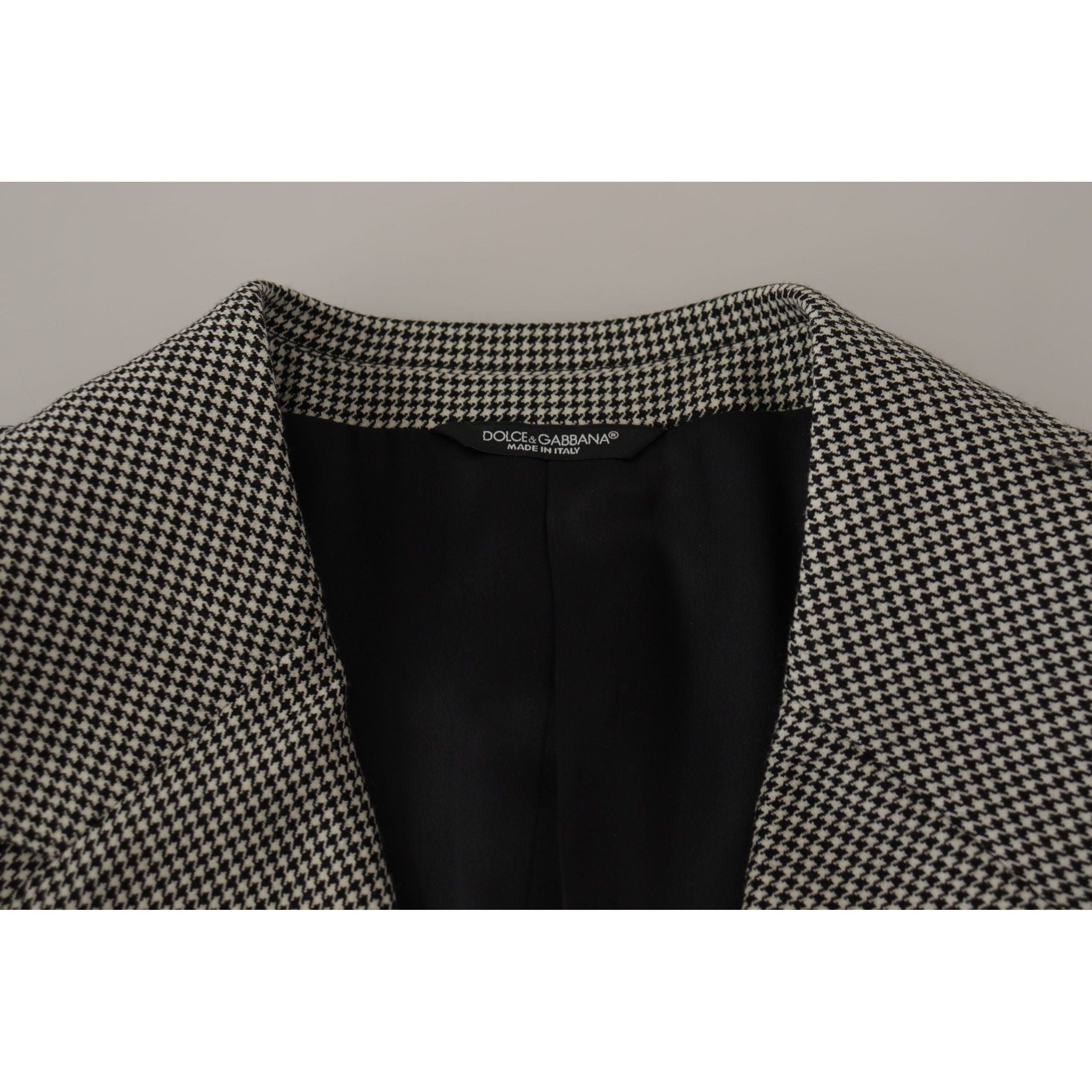 Dolce & Gabbana Gray Wool Checkered Blazer