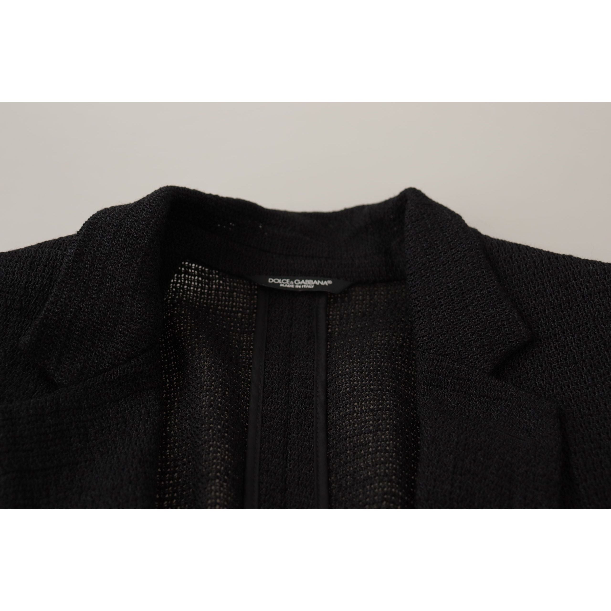 Dolce & Gabbana Navy Wool Elegant Single Breasted Blazer
