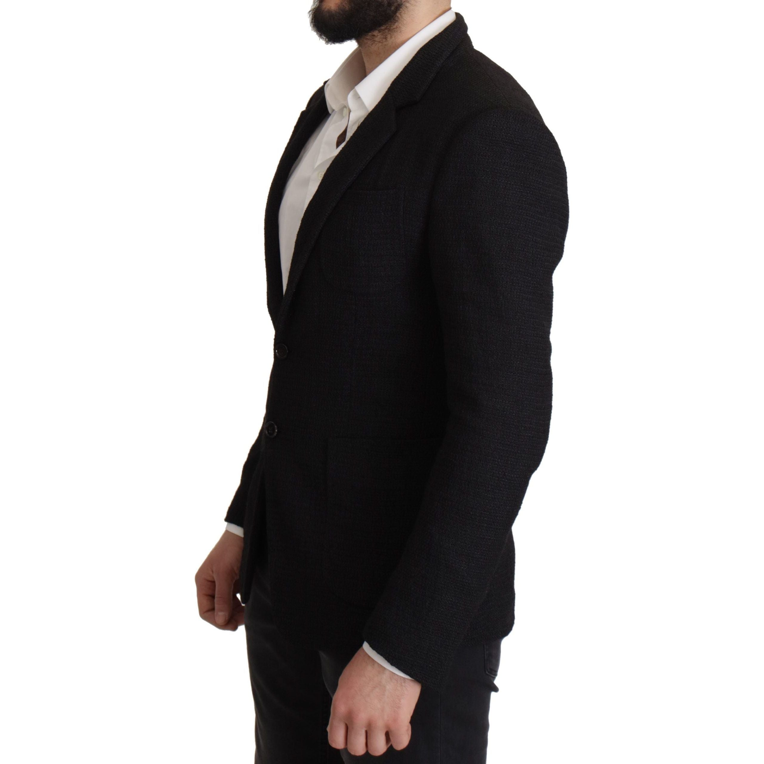 Dolce & Gabbana Navy Wool Elegant Single Breasted Blazer