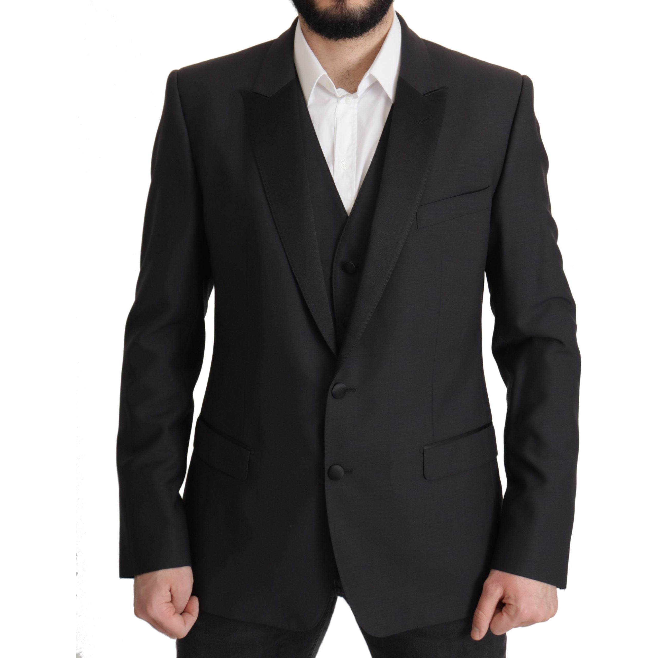Dolce & Gabbana Dark Blue Virgin Wool Blazer