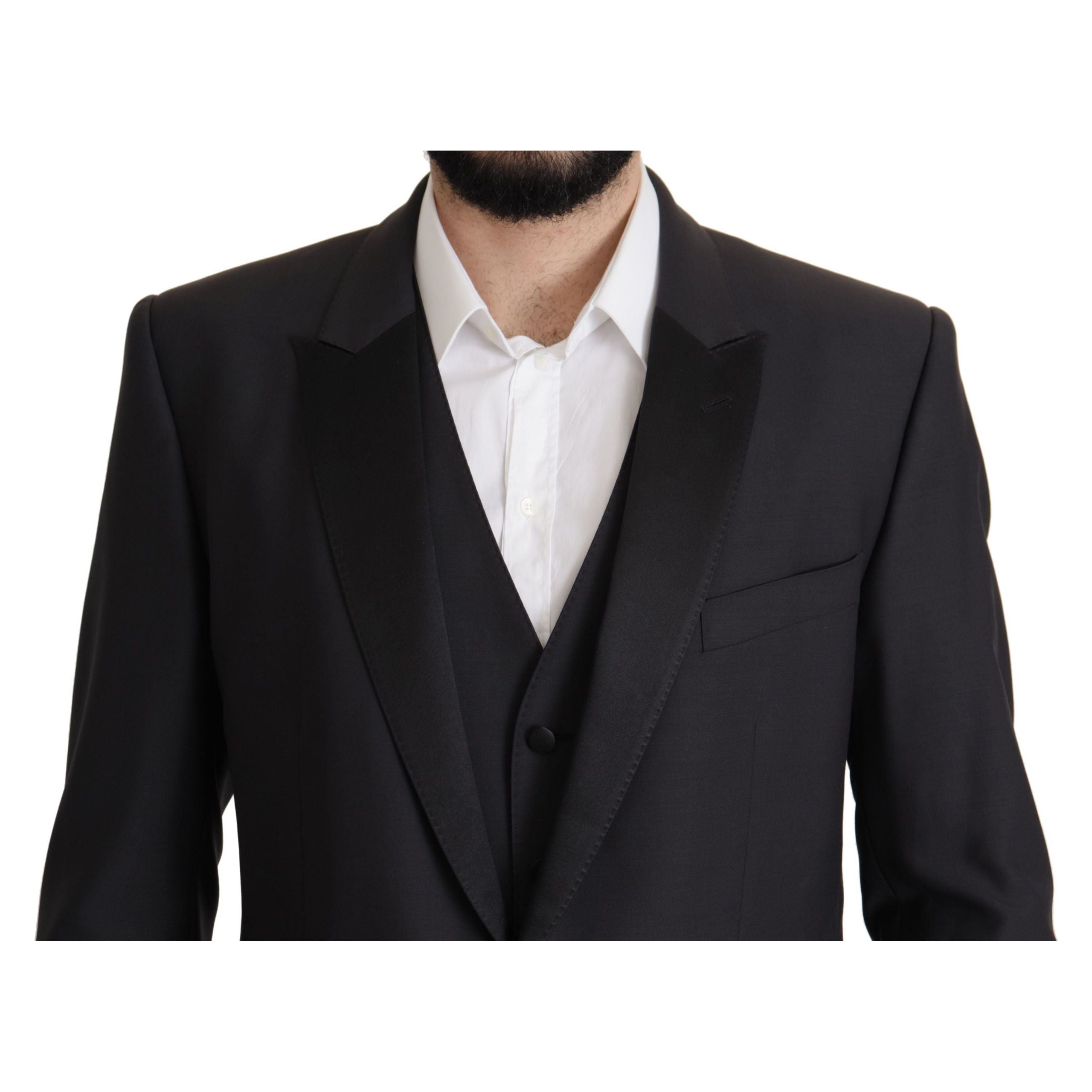 Dolce & Gabbana Dark Blue Virgin Wool Blazer