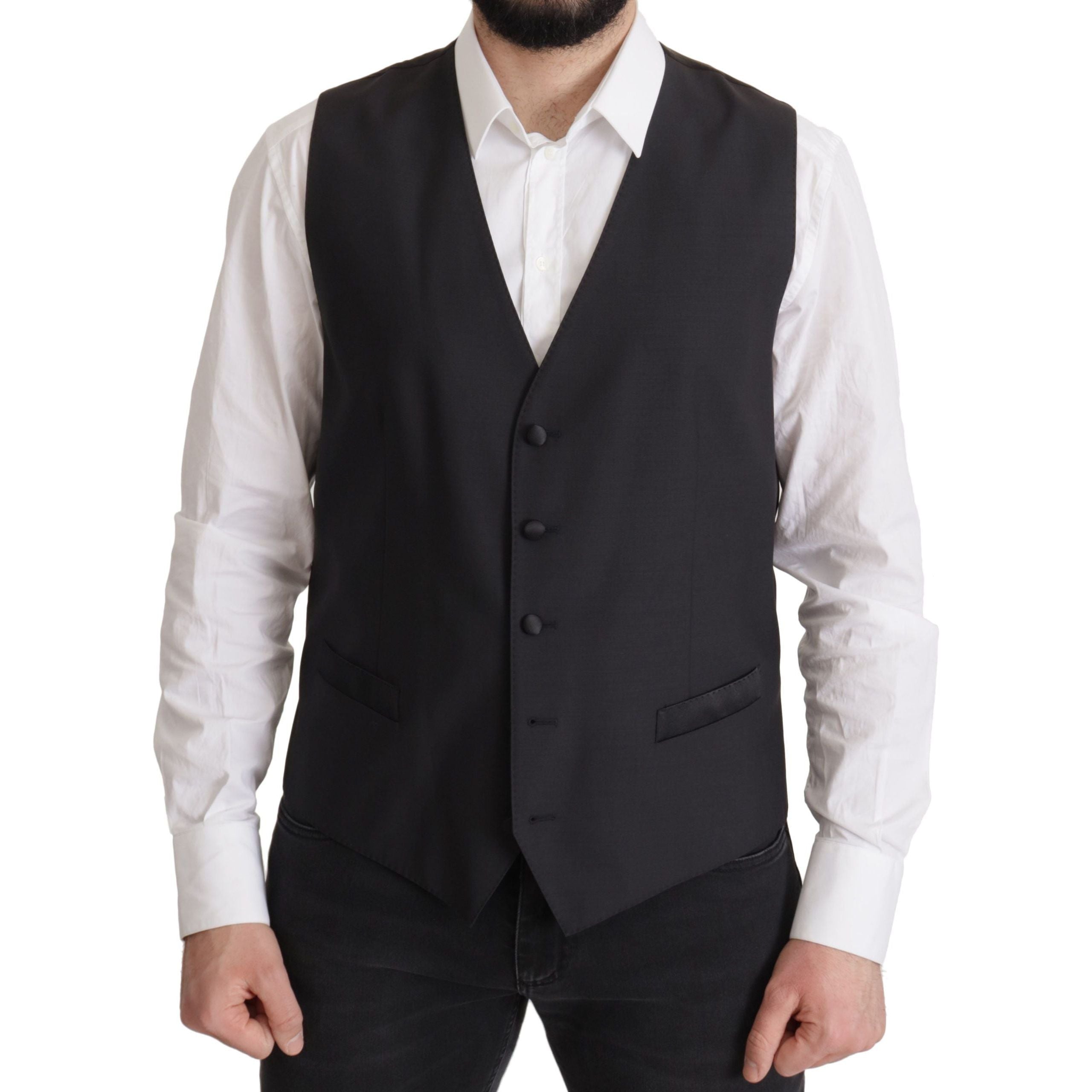 Dolce & Gabbana Dark Blue Virgin Wool Blazer