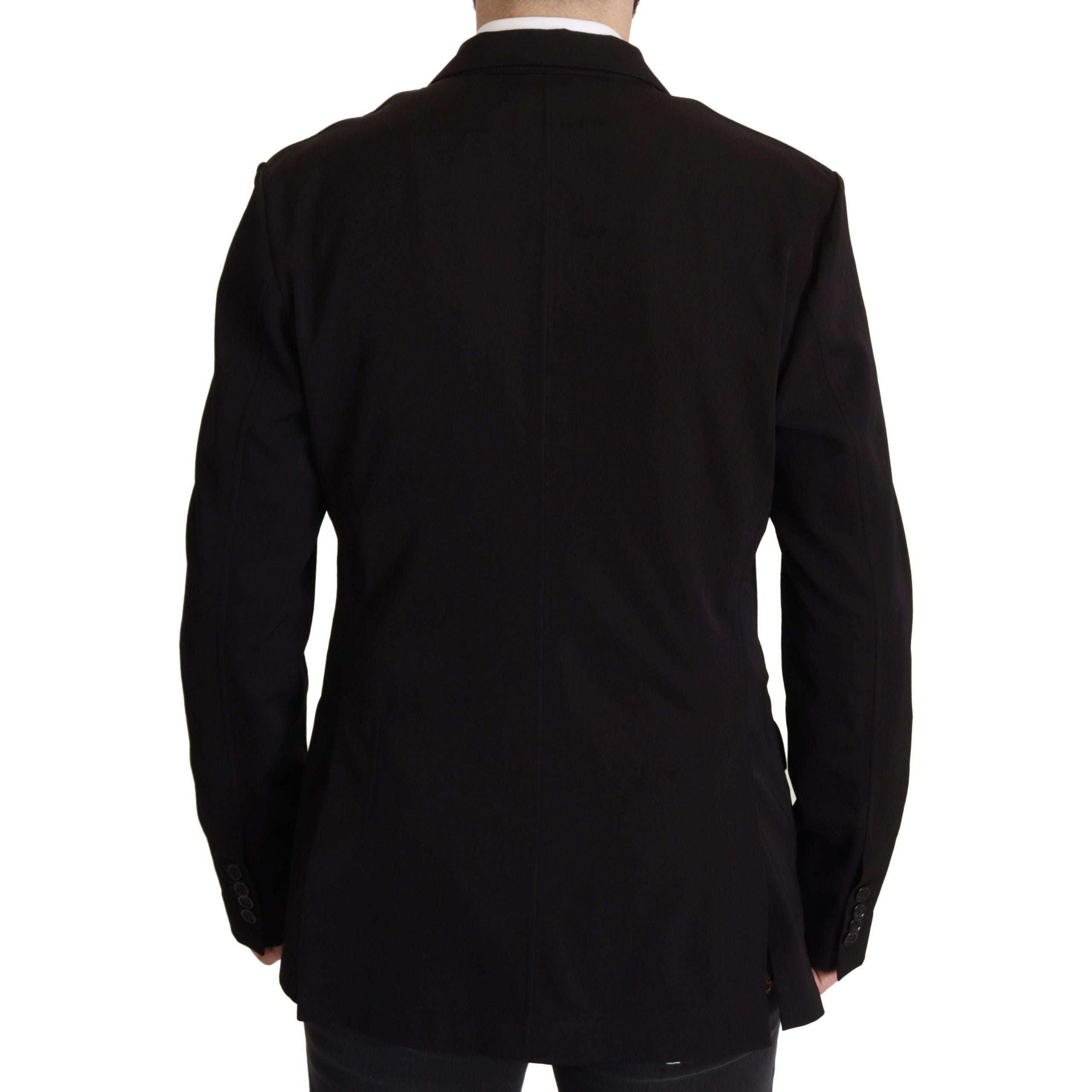 Dolce & Gabbana Black Virgin Wool Single Breasted Jacket