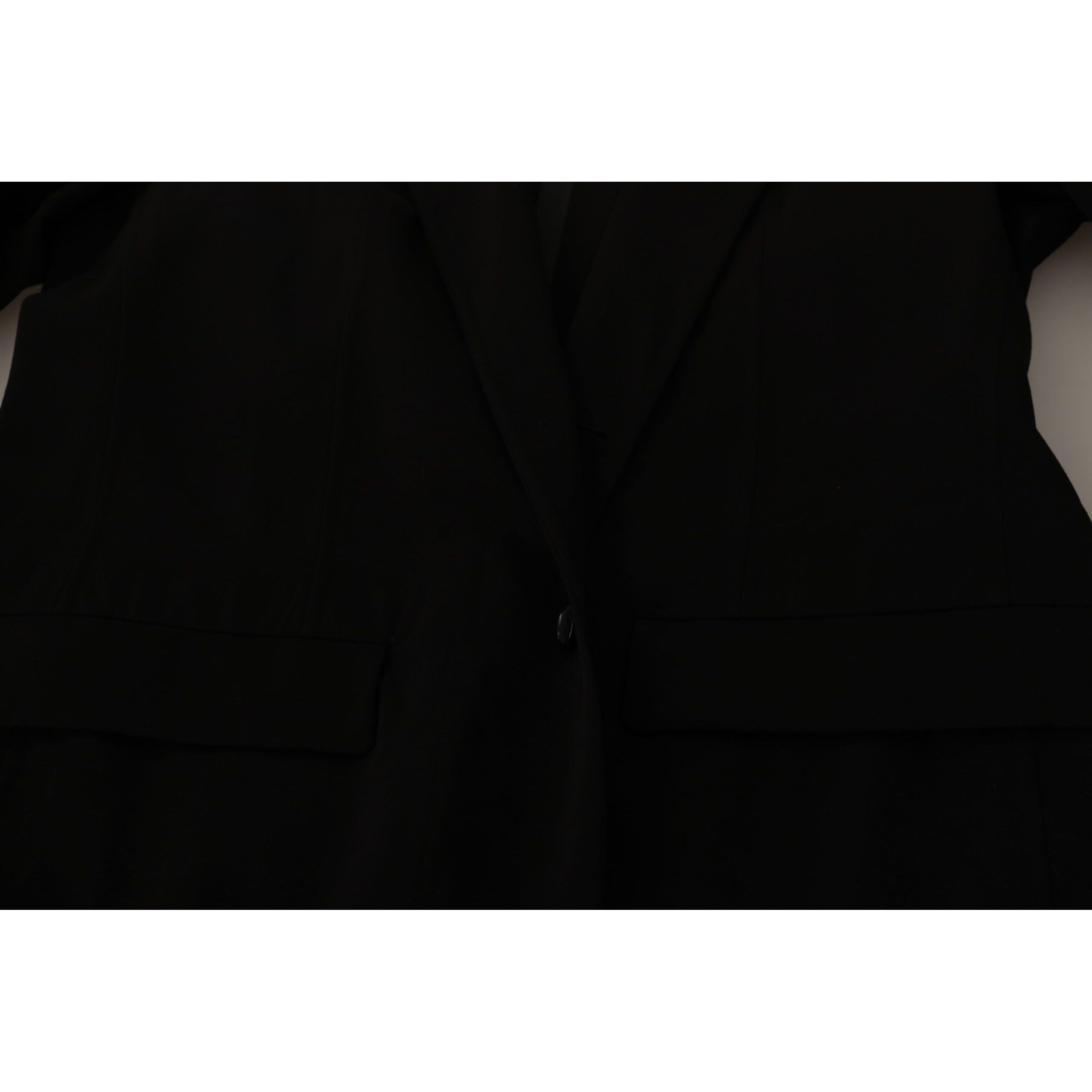 Dolce & Gabbana Black Virgin Wool Single Breasted Jacket