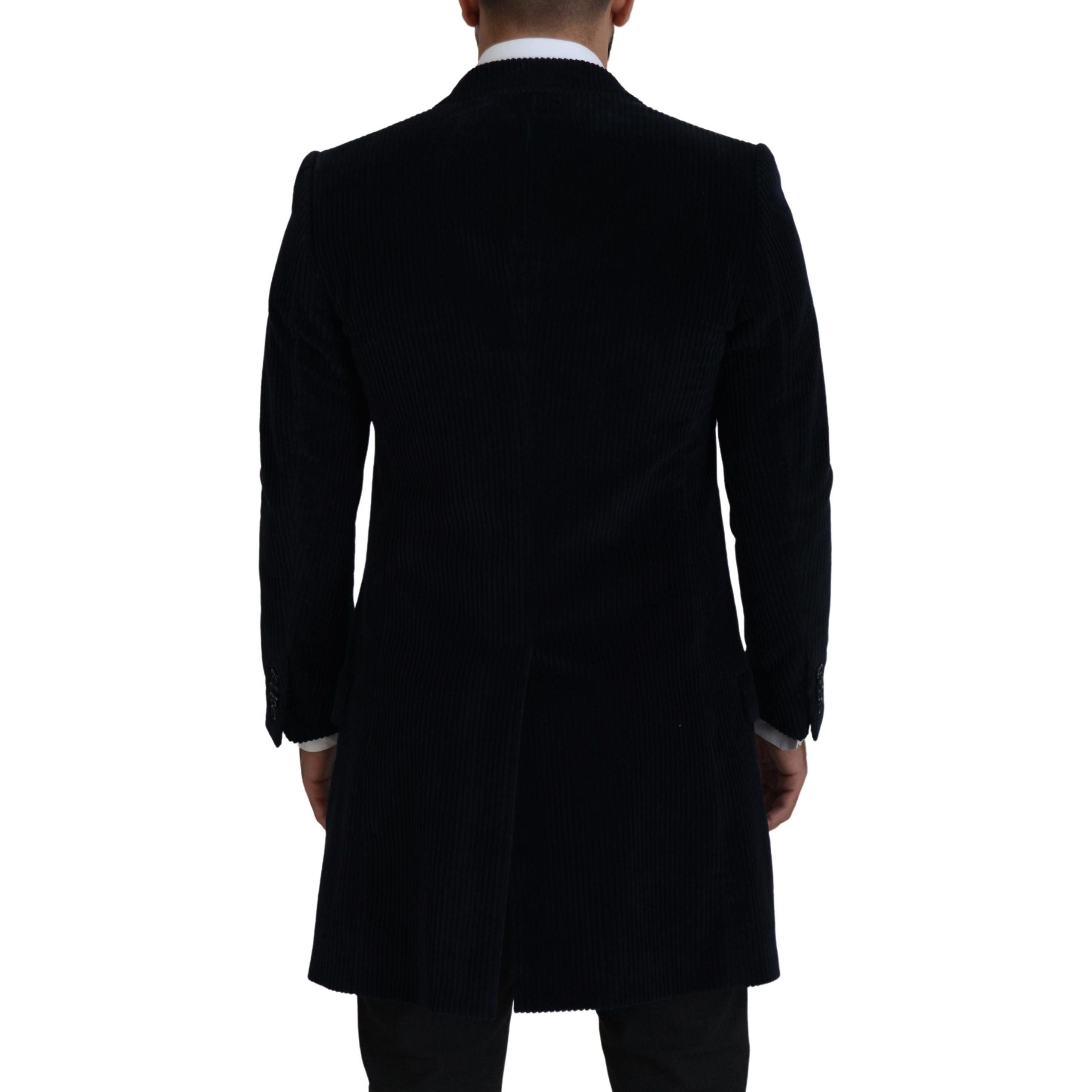 Dolce & Gabbana Black Cotton Long Cardigan Jacket
