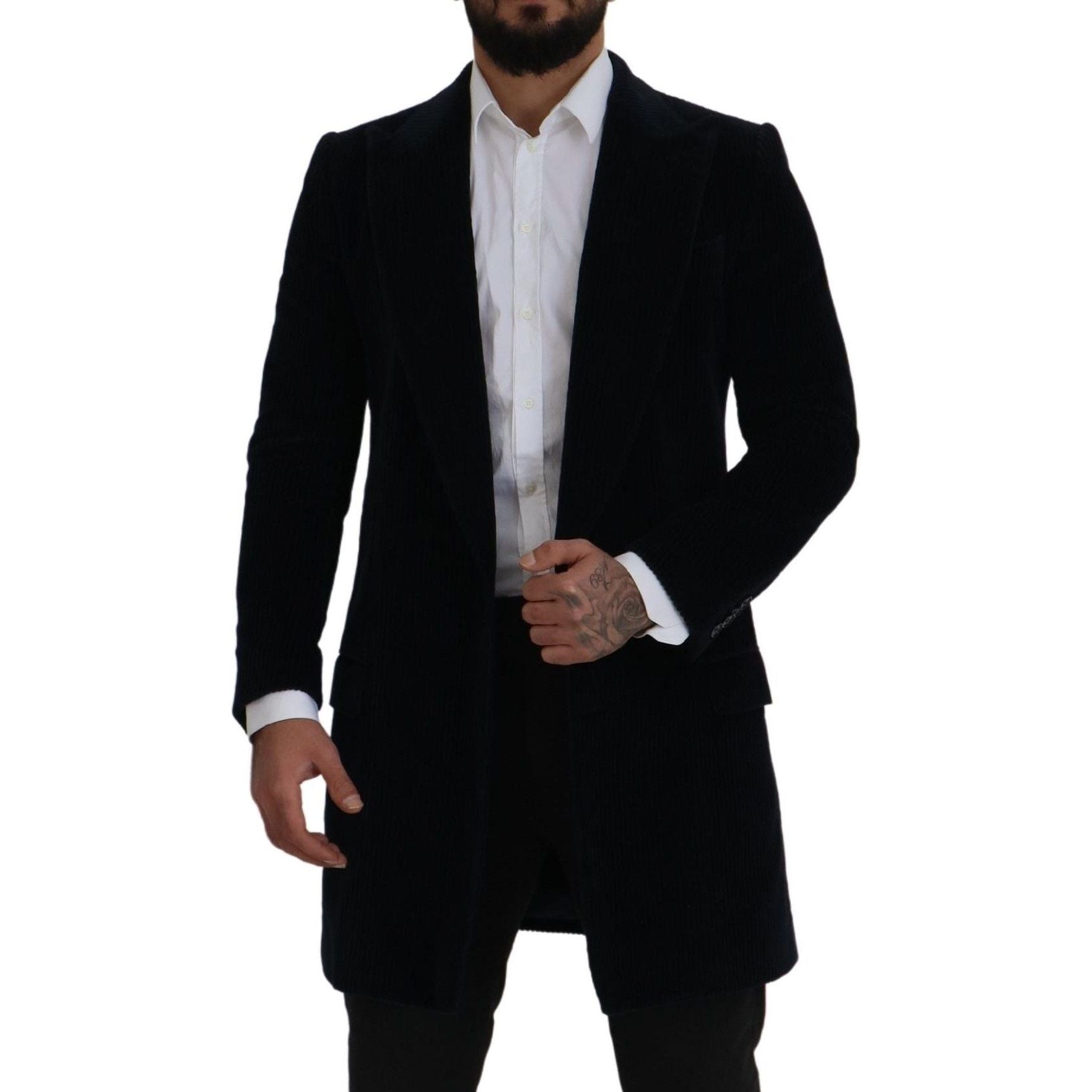 Dolce & Gabbana Black Cotton Long Cardigan Jacket