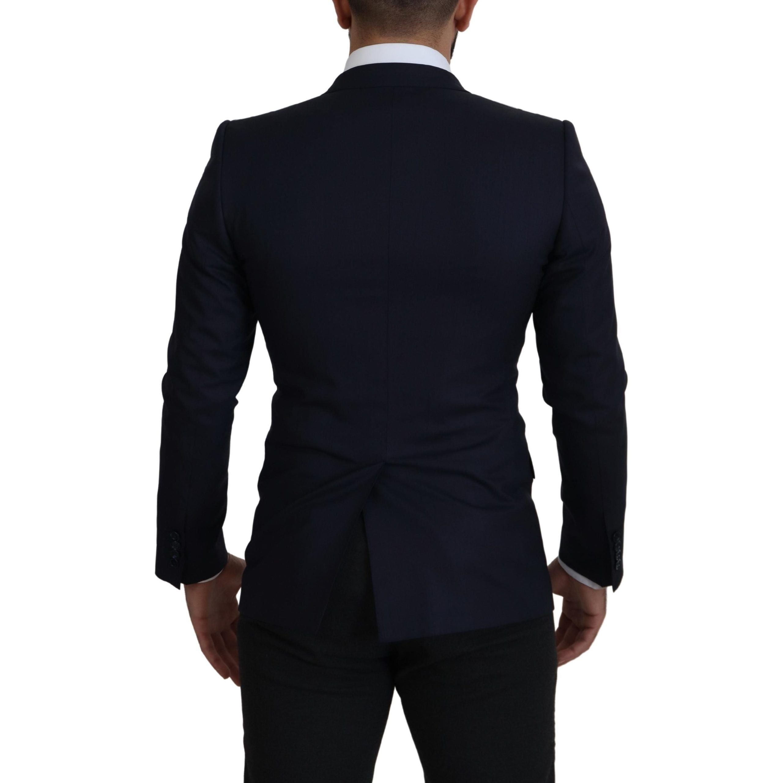 Dolce & Gabbana Navy Wool Silk Blazer