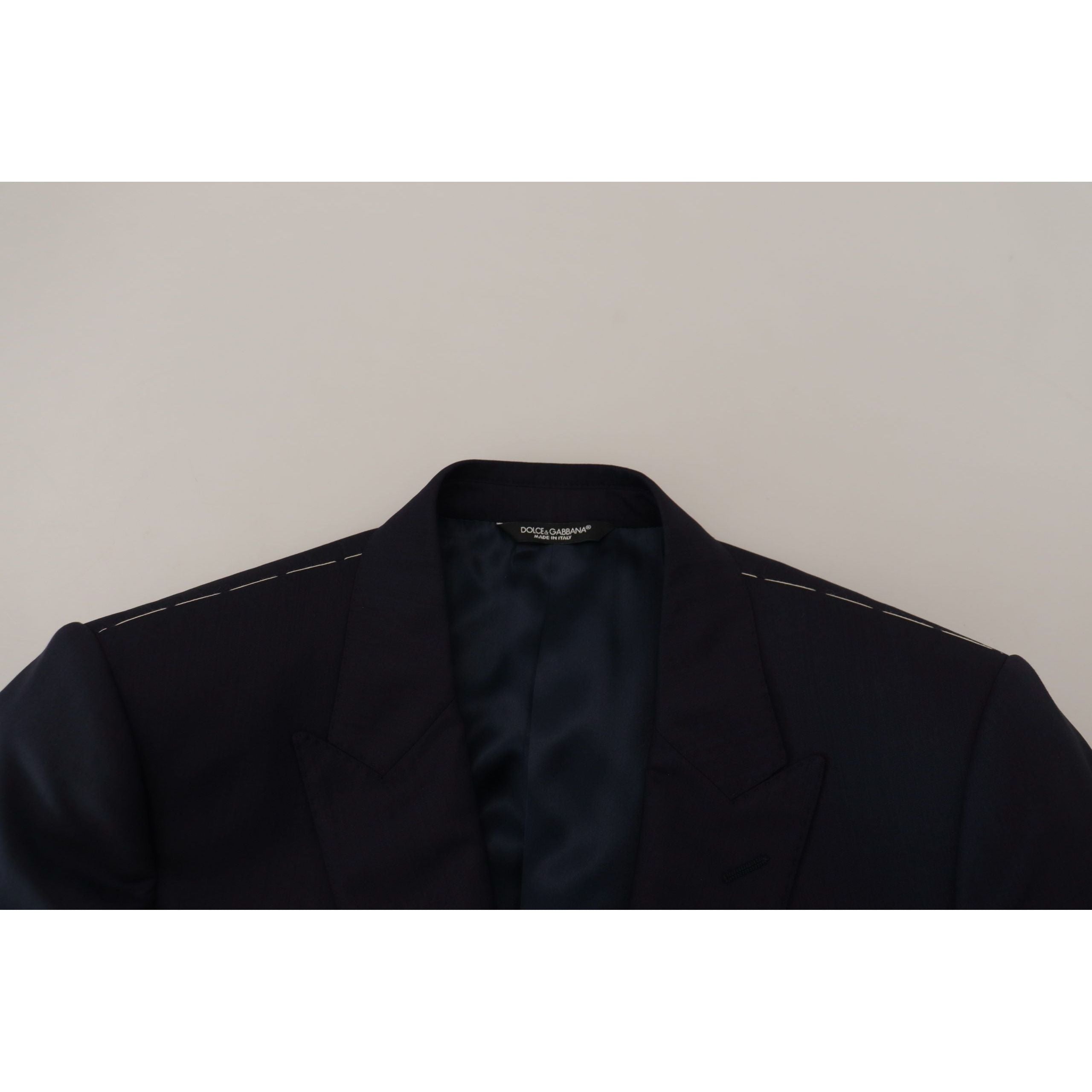 Dolce & Gabbana Navy Wool Silk Blazer