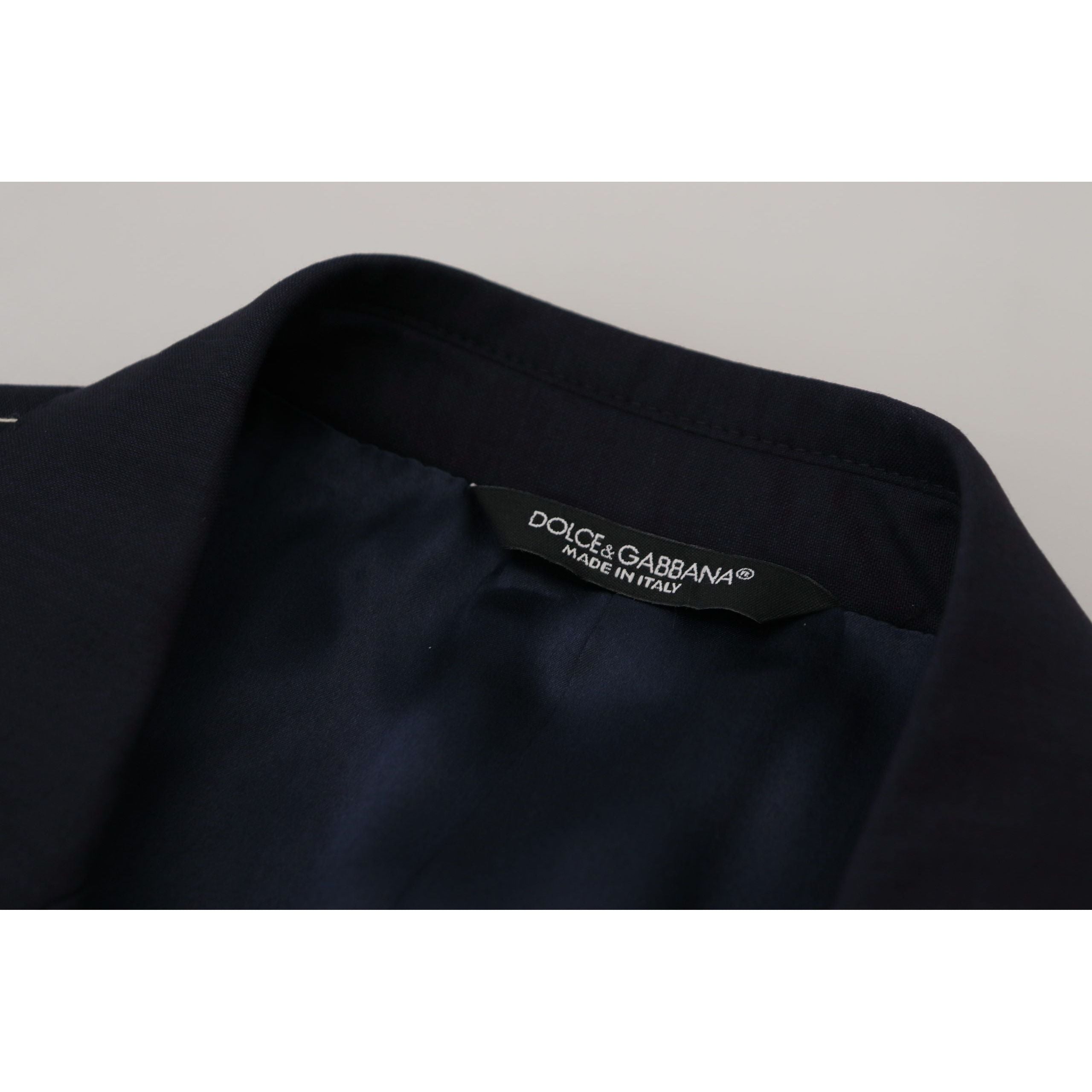 Dolce & Gabbana Navy Wool Silk Blazer