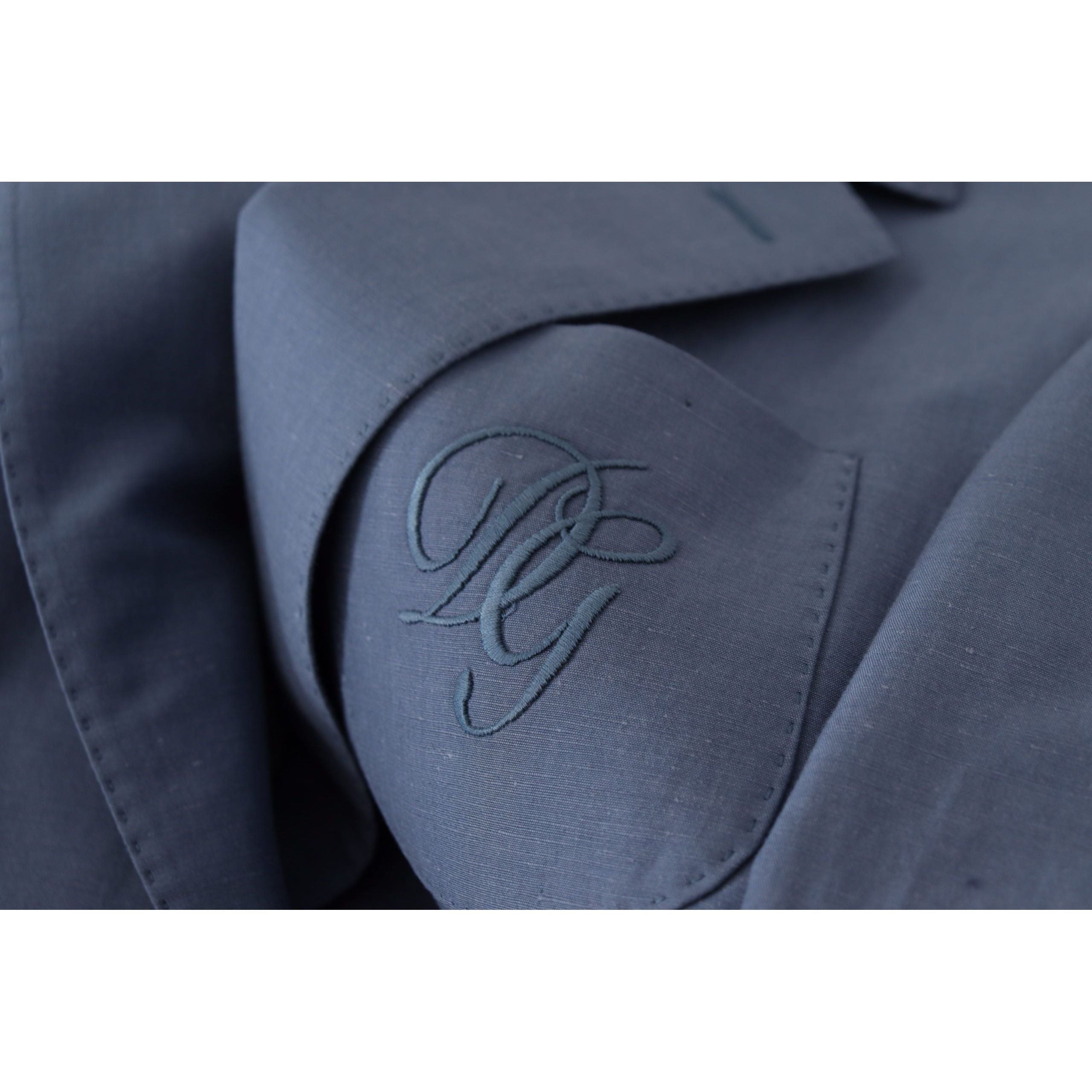 Dolce & Gabbana Blue Linen Single Breasted Jacket