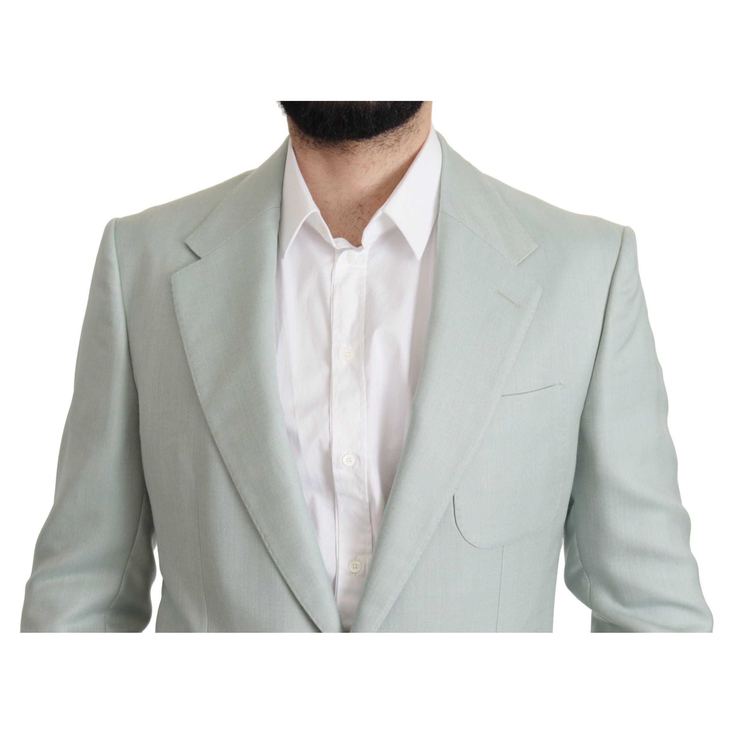 Dolce & Gabbana Mint Green Silk-Cashmere Blazer