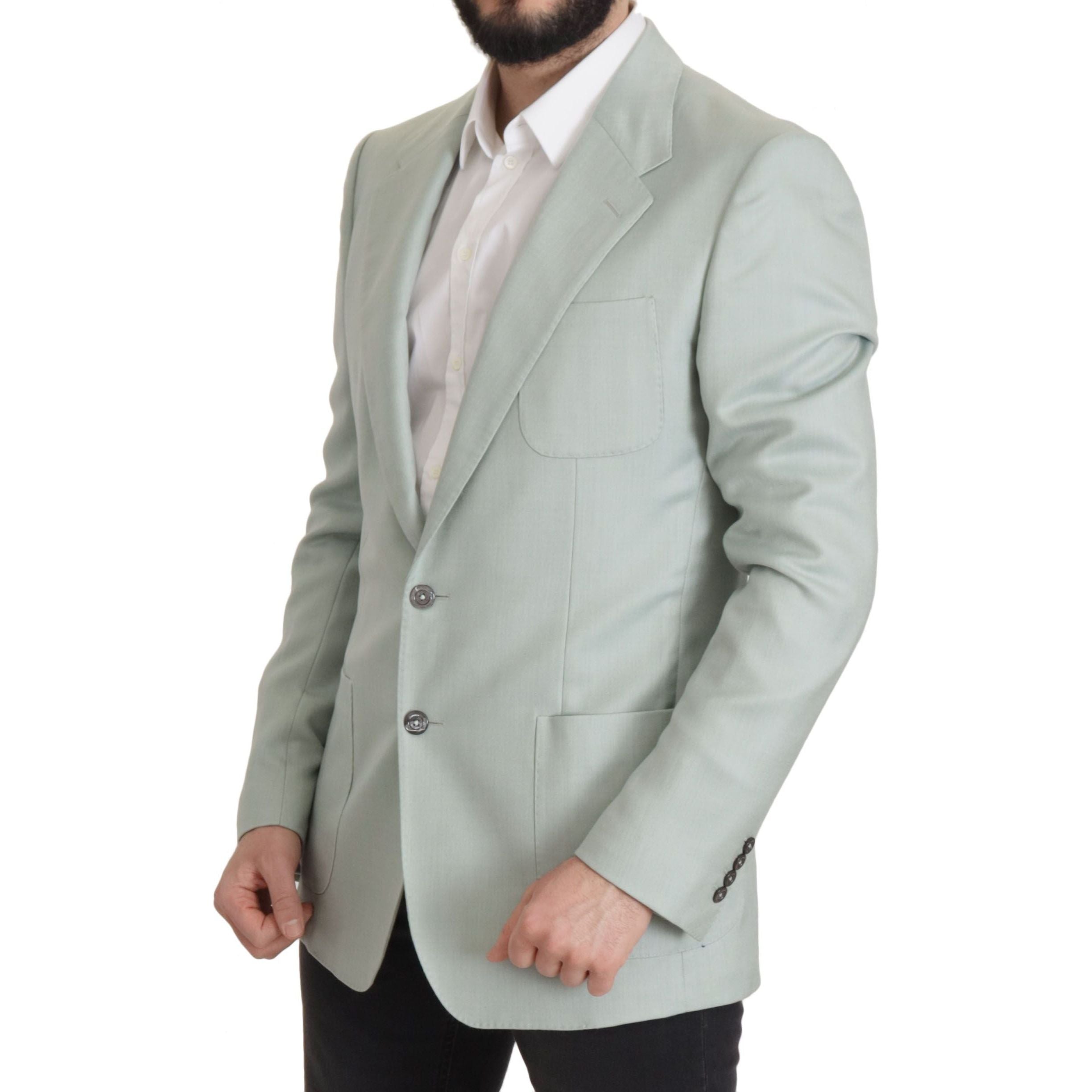 Dolce & Gabbana Mint Green Silk-Cashmere Blazer