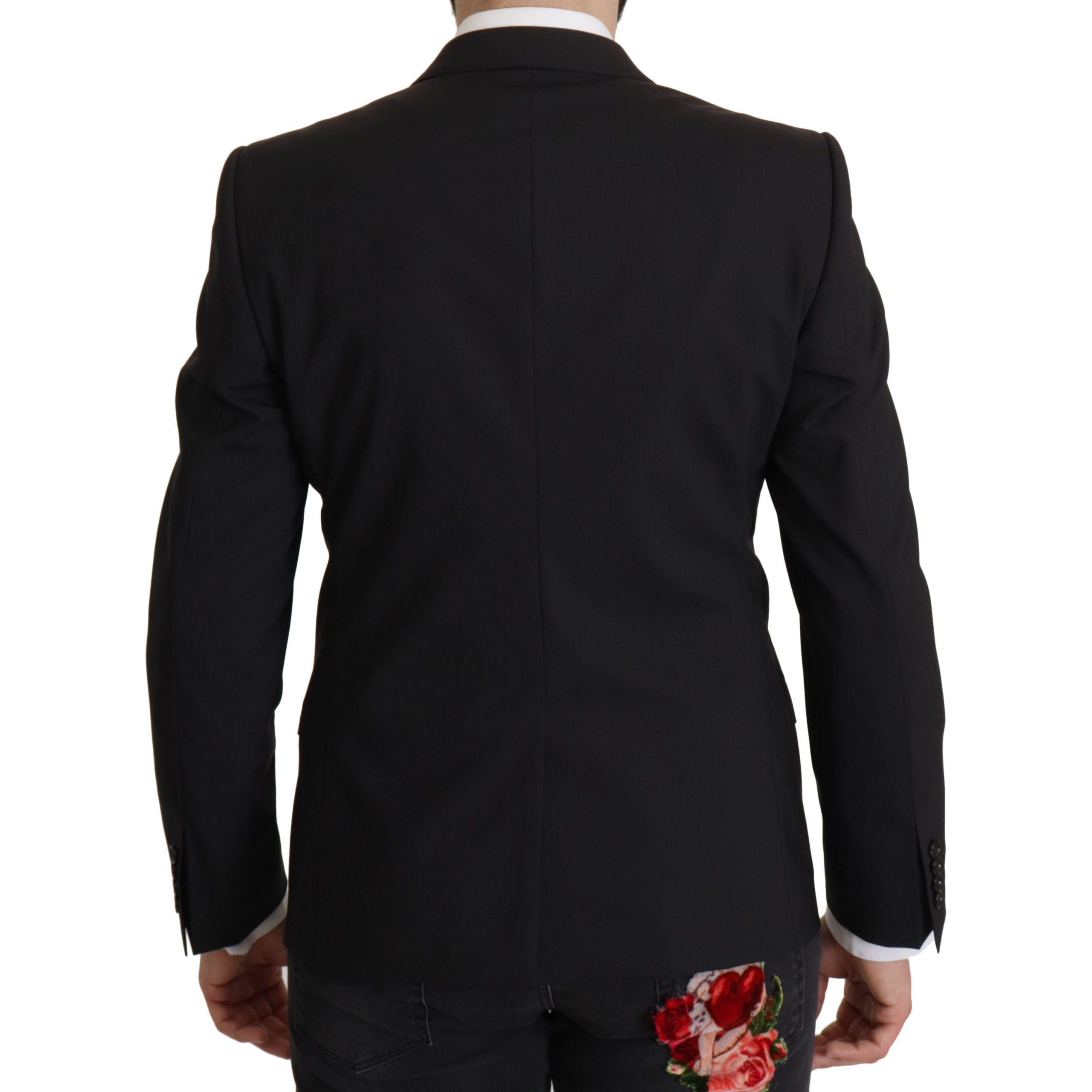 Dolce & Gabbana Black Virgin Wool Blazer Jacket