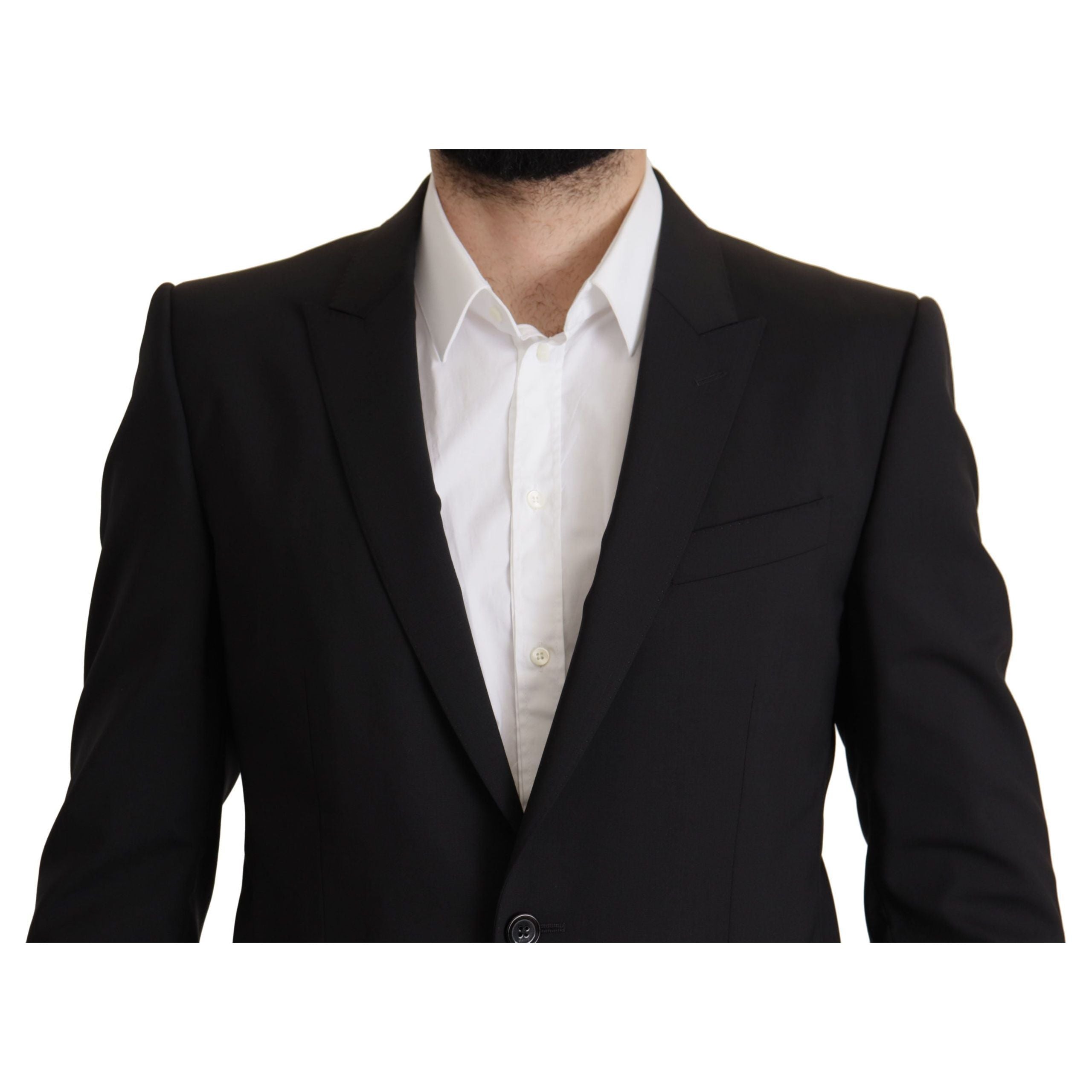 Dolce & Gabbana Black Virgin Wool Blazer Jacket